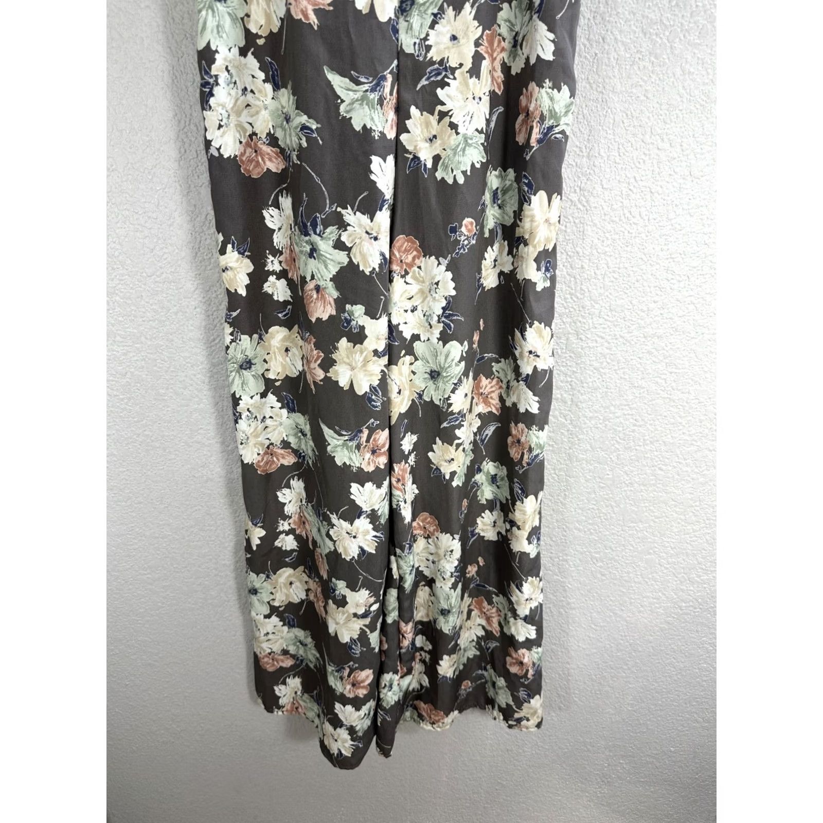 Vintage Leith Women's Romper Overalls Floral Sleeveless Tie Back XXS Brown Size 24" / US 00 / IT 34 - 5 Thumbnail