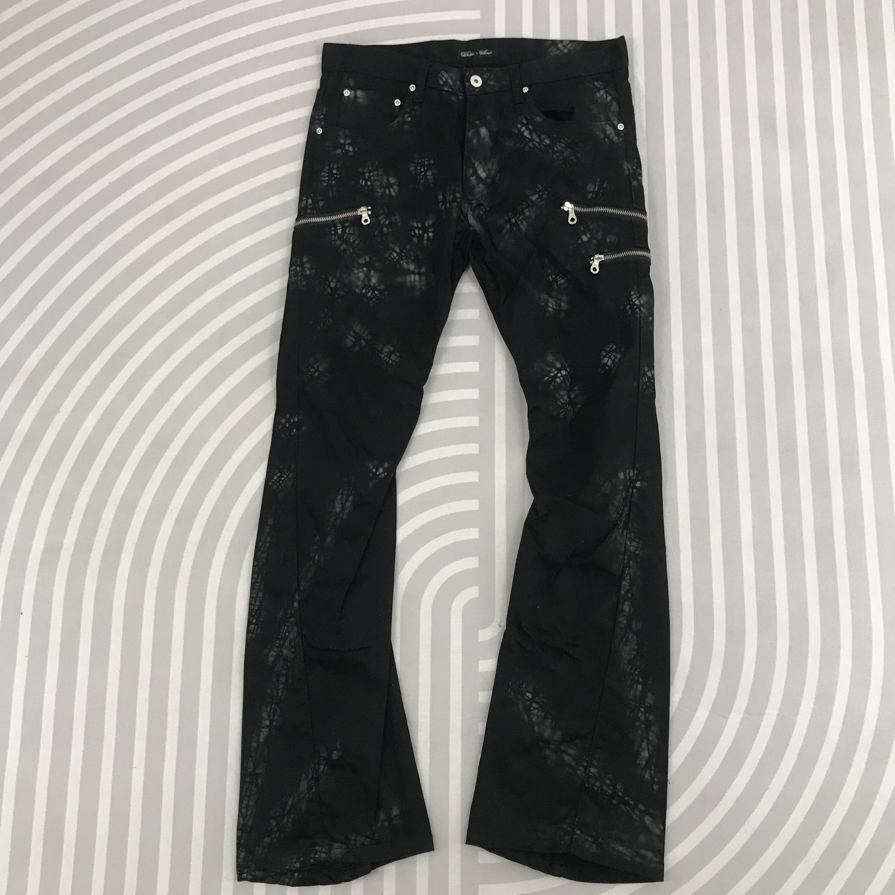 Japanese Brand Vintage Flare Japan style Bike Star Bootcut Black pants Size US 32 / EU 48 - 1 Thumbnail