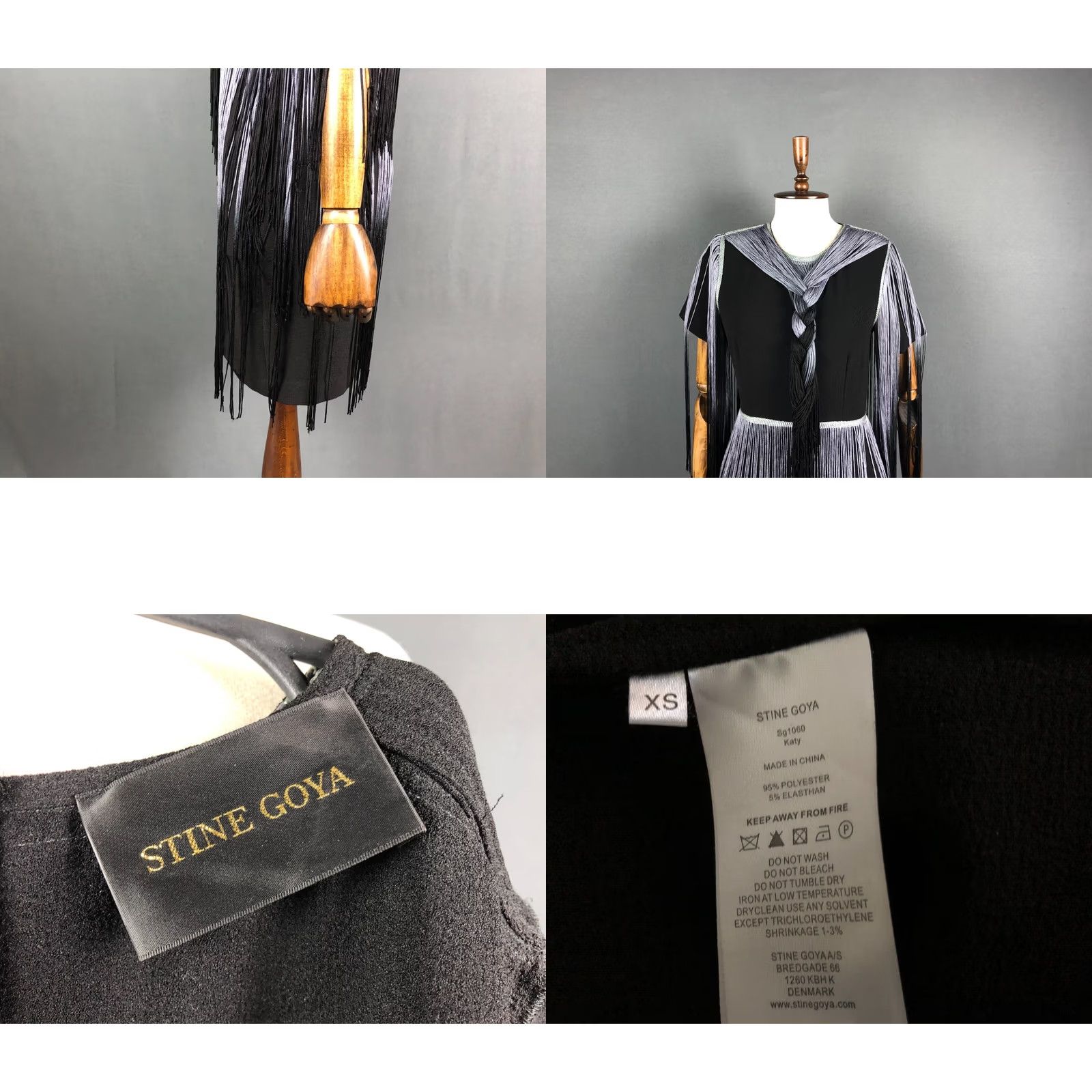 Stine Goya Stine Goya Dress Womens XS Black Ombre Fringe Polyester Women Size Size XS / US 0-2 / IT 36-38 - 8 Thumbnail