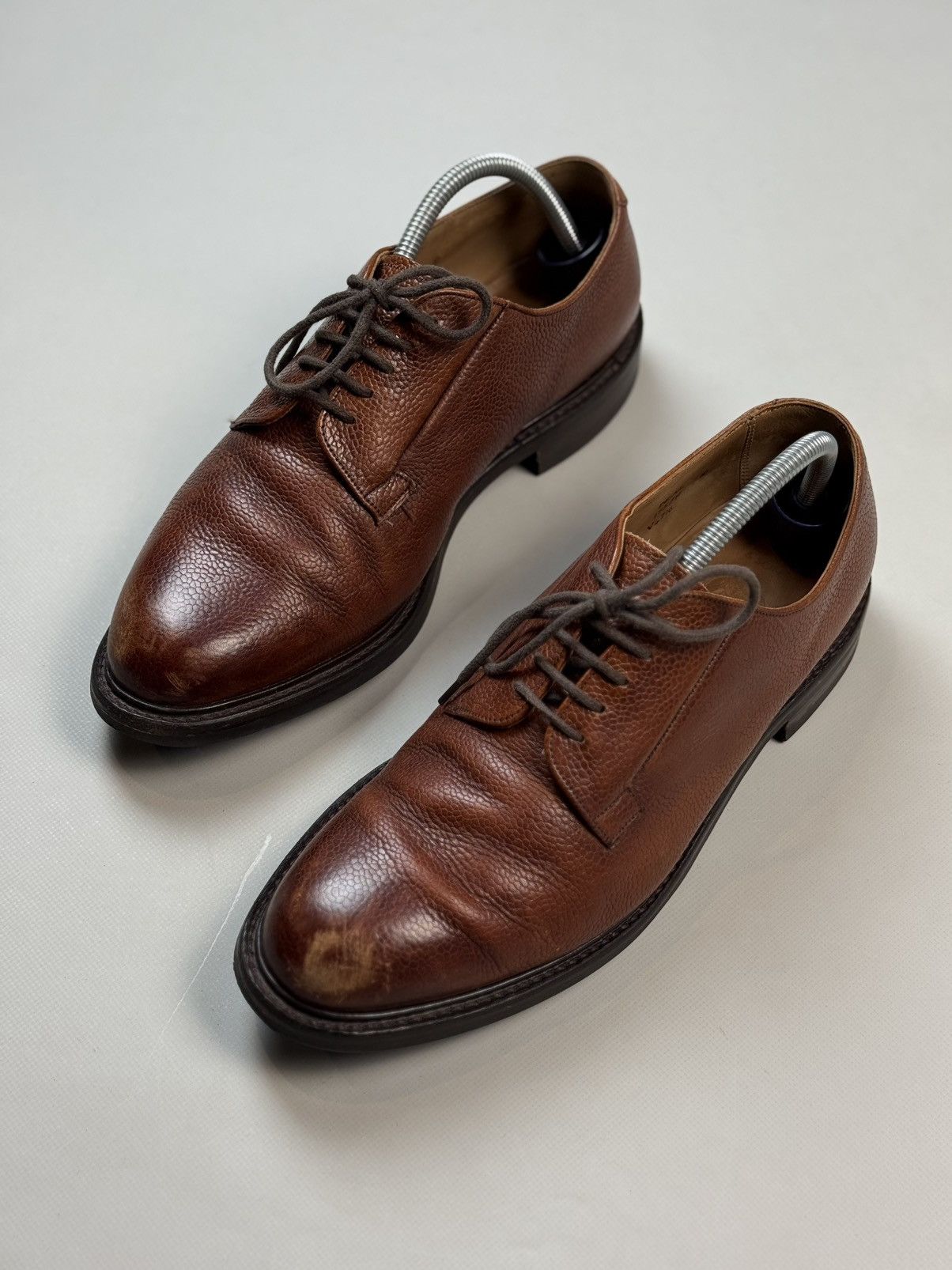 Other Joseph Cheaney Deal Mahogany Grain Leather Derby Shoes Size US 11 / EU 44 - 10 Thumbnail