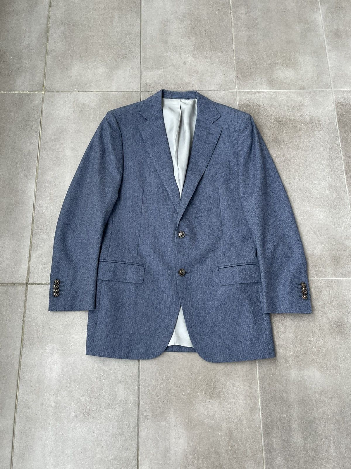 Suitsupply SS12 Suitsupply White Striped Navy Wool Casual Blazer Size 36R - 2 Thumbnail
