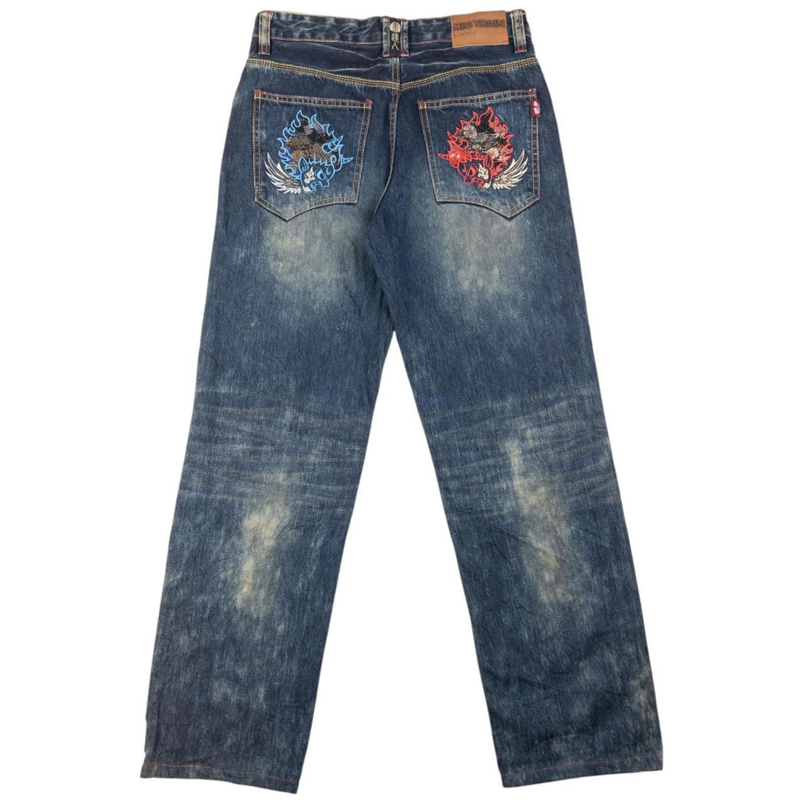 Other Vintage Big Train Embroidered Devils Japanese Jeans Size W31 Size US 31 - 2 Thumbnail