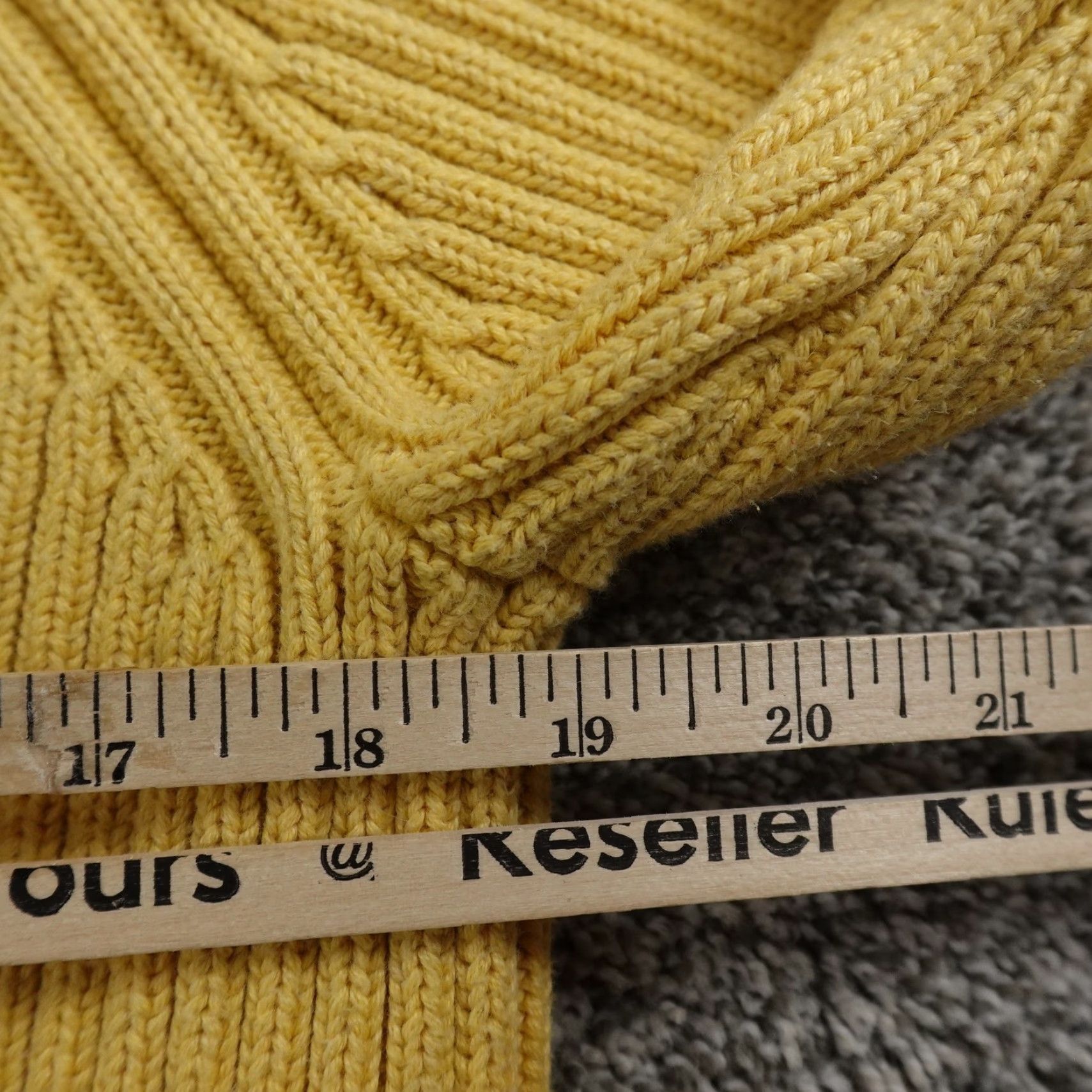 Lands' End VTG Lands End Cardigan Womens L Yellow Cable Knit Full Zip Sweater Jacket Japan Size L / US 10 / IT 46 - 7 Thumbnail