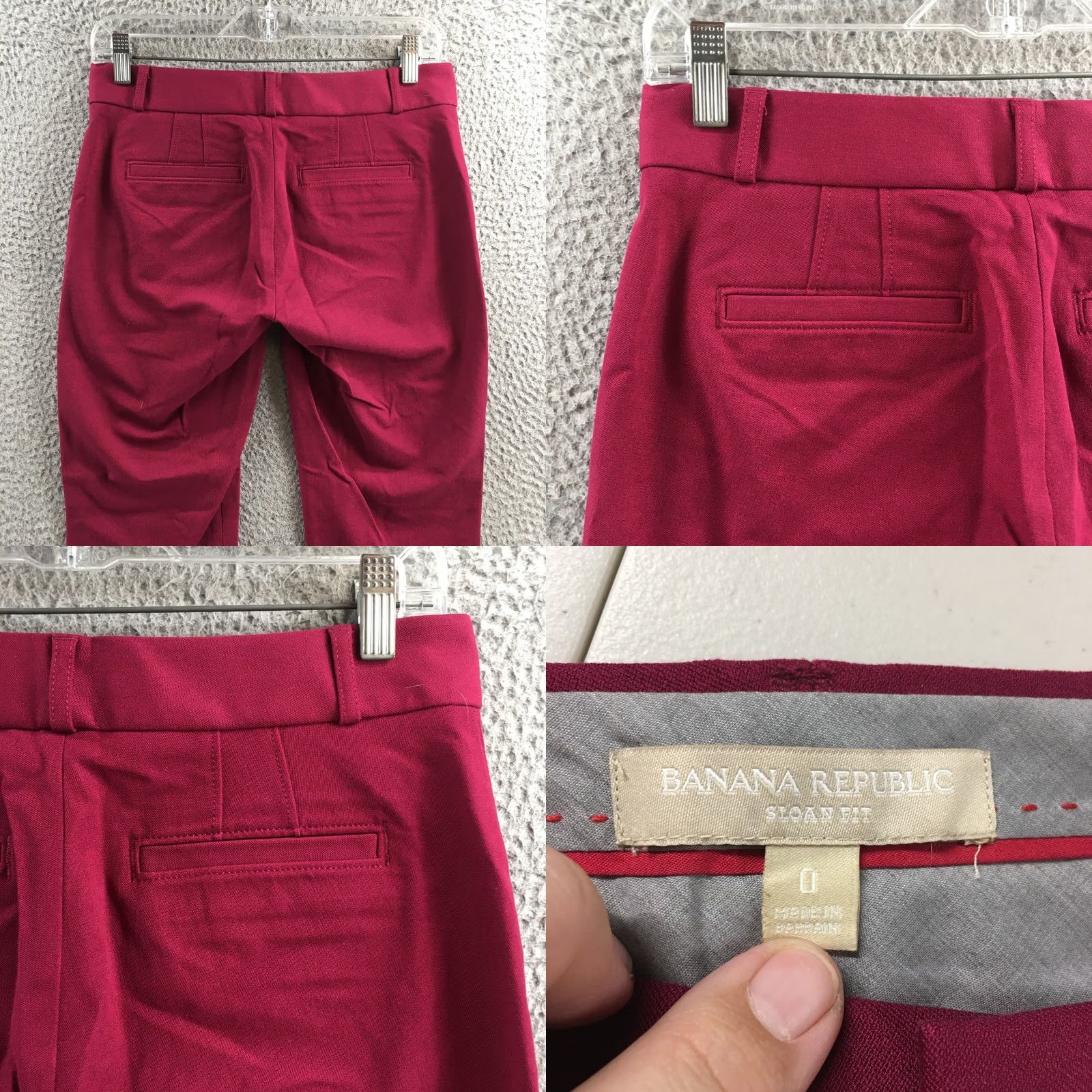 Banana Republic Banana Republic Sloan Dress Pants Womens 0 Burgundy Low Rise Flat Front Zip Pants Mens Womens Size 25" / US 0 / IT 36 - 9 Thumbnail
