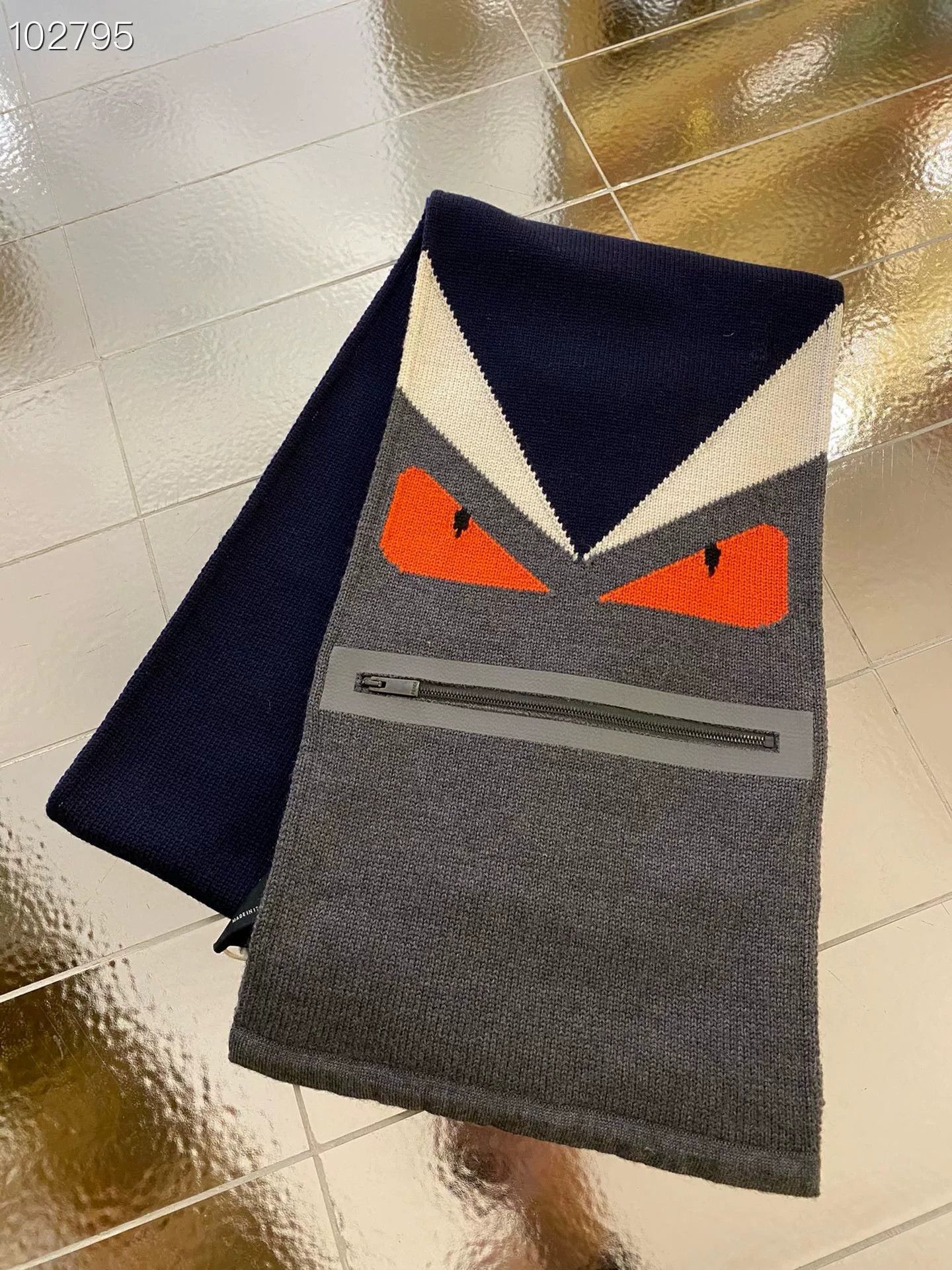 Fendi Fendi Wool Scarf Little Monster Color Block Size ONE SIZE - 1 Thumbnail