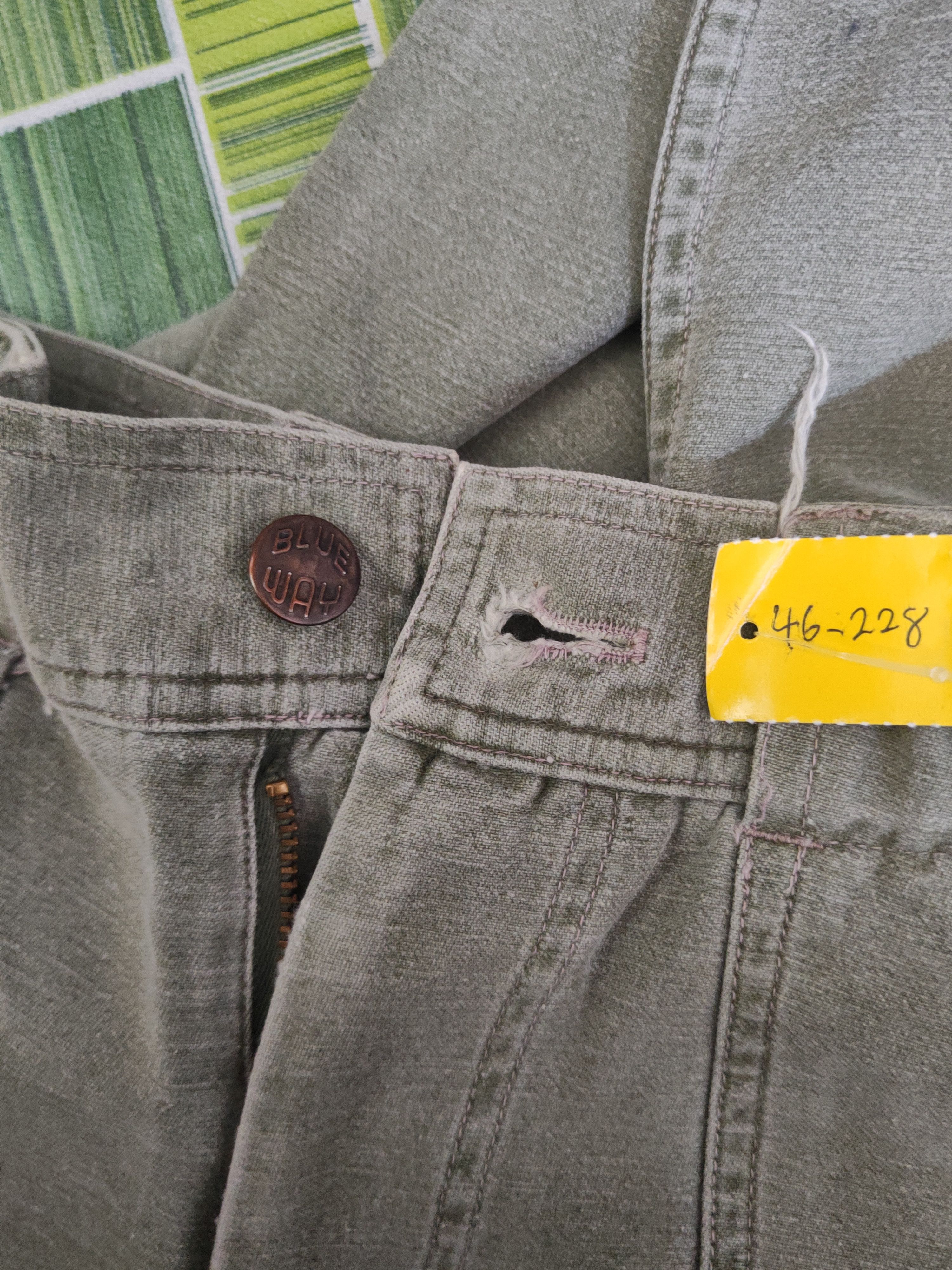 Japanese Brand DL Blue Way Green Faded Multipocket Cargo Pants #46-228T Size US 28 / EU 44 - 16 Thumbnail
