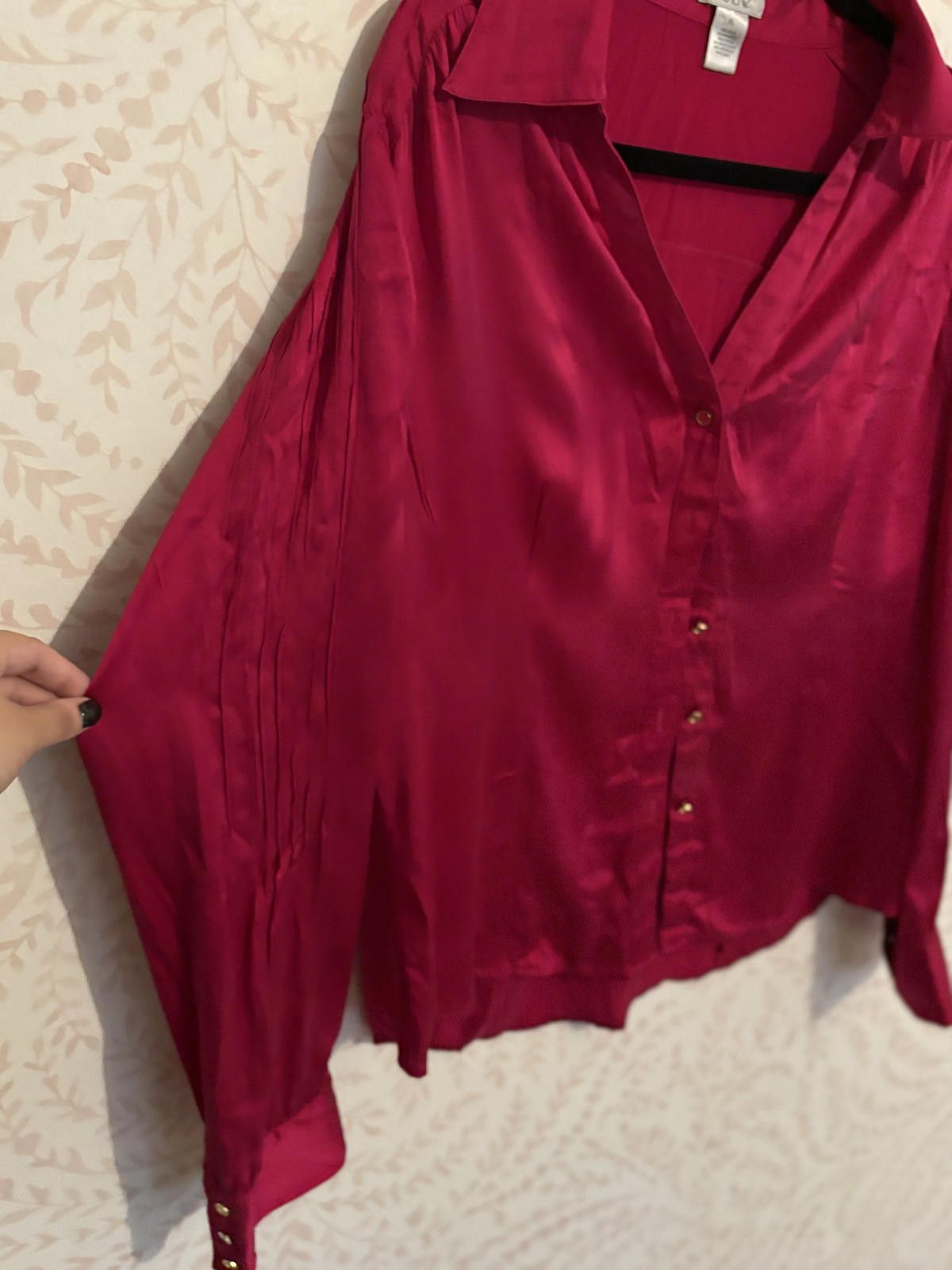 Other Cache Women's Silk Blend Long Sleeve Button-Up Blouse, XL Size XL / US 12-14 / IT 48-50 - 2 Thumbnail