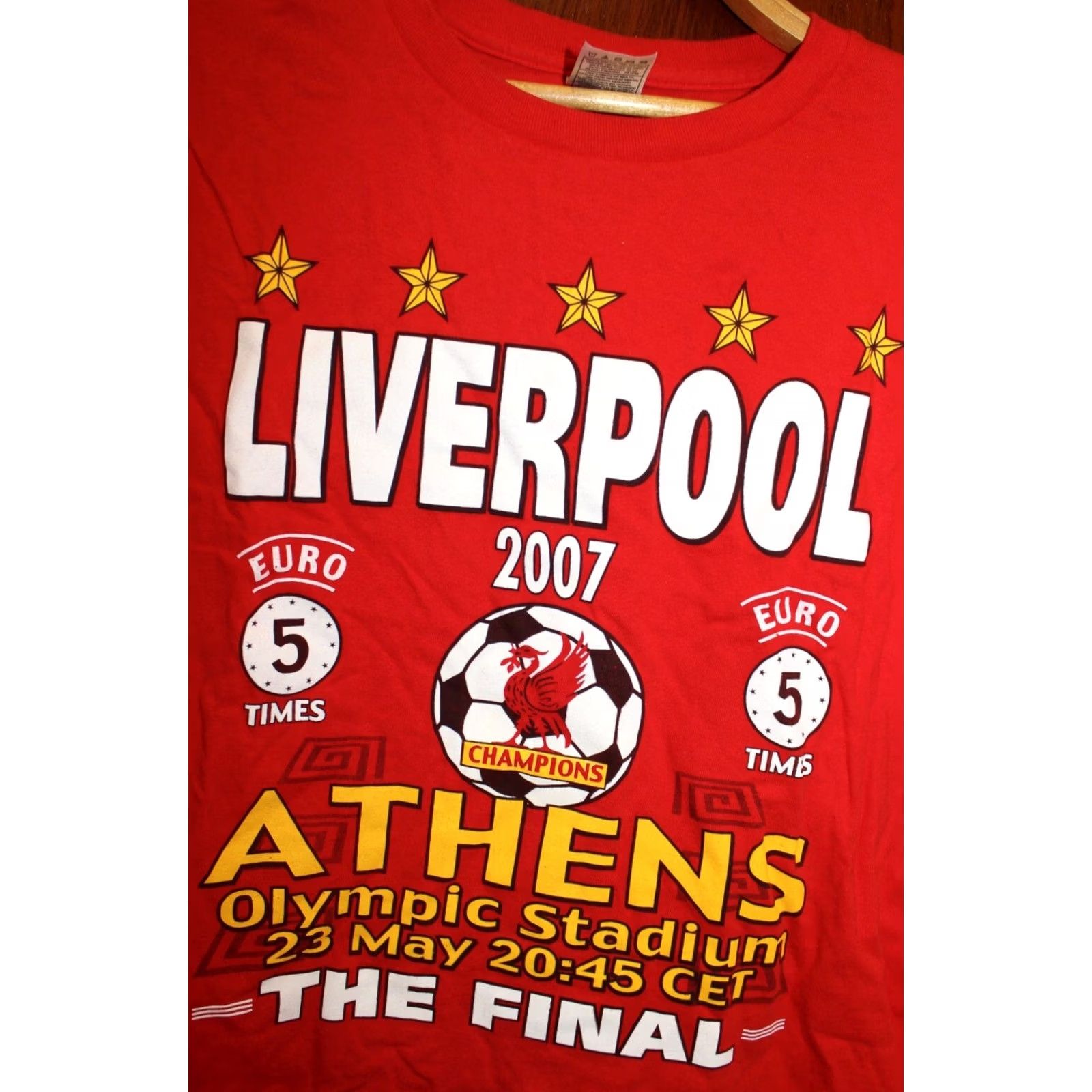 Fruit Of The Loom VINTAGE 2007 Athens Liverpool The Final Red Tee-shirt Shirt Unisex Adults L Red Football Mens/Womens Size US L / EU 52-54 / 3 - 2 Thumbnail