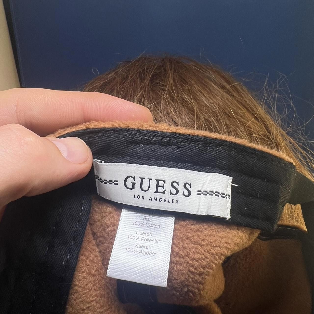 Guess GUESS USA Brown and Navy Fleece Cap Size ONE SIZE - 4 Thumbnail