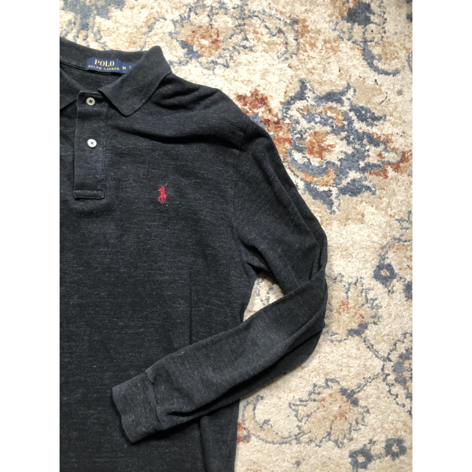 Polo Ralph Lauren Polo Ralph Lauren Shirt Mens Medium Gray Long Sleeve Polo Red Pony Logo Casual Size US M / EU 48-50 / 2 - 4 Thumbnail