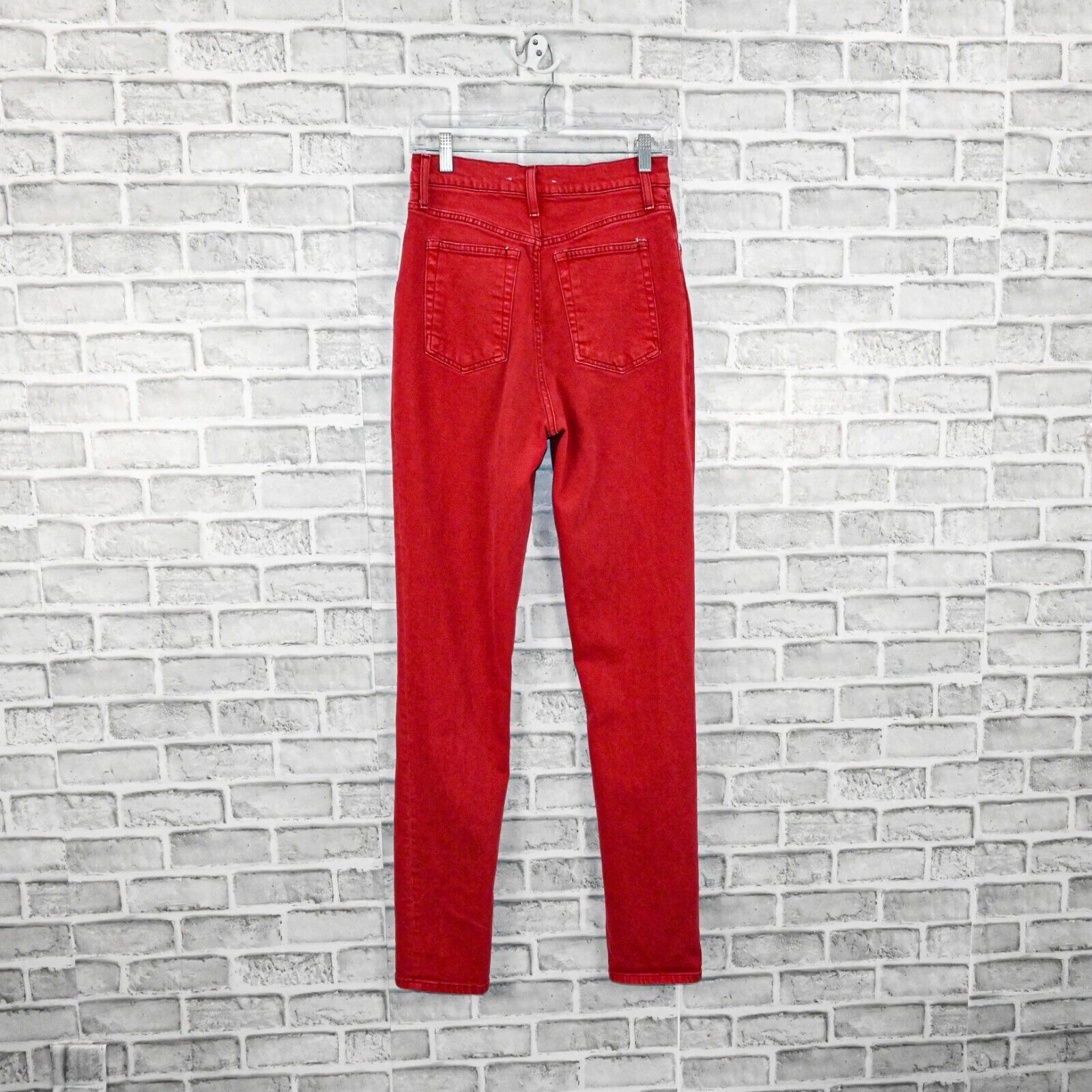 Helmut Lang Helmut Lang High Waist Spikes Jeans in Red Oxidize stone Size 28" / US 6 / IT 42 - 9 Thumbnail