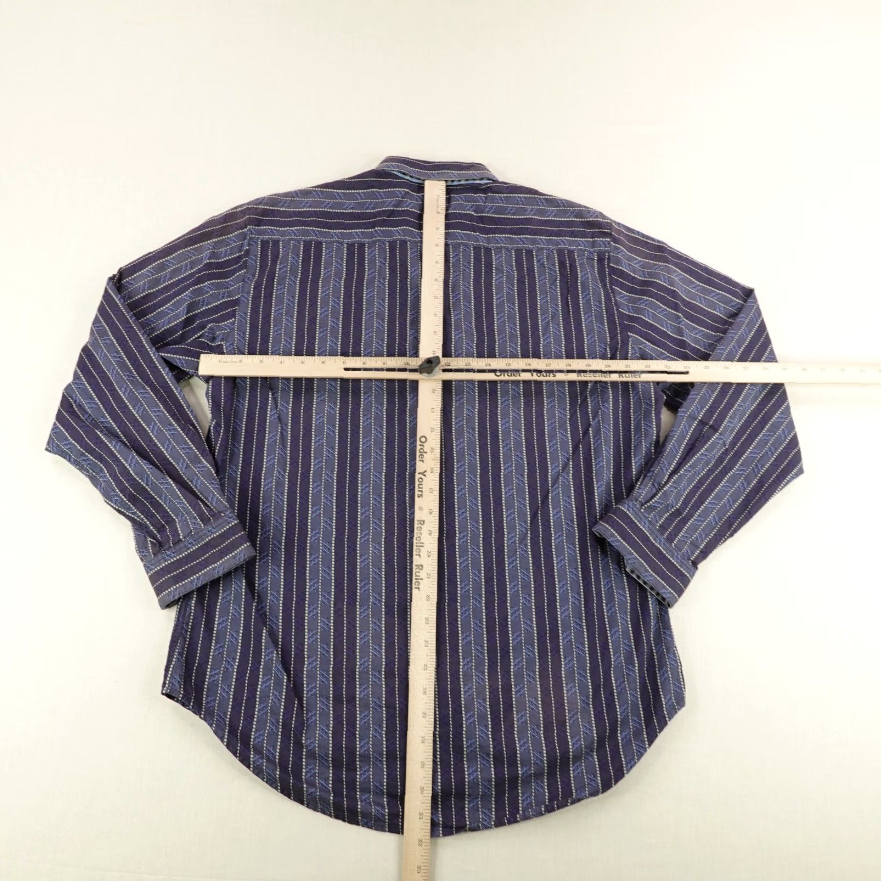 Robert Graham VINTAGE Robert Graham Striped Button-Up Shirt Men Large Blue Cotton Long Sleeve Collared Designer Classic Mens Size US L / EU 52-54 / 3 - 7 Thumbnail