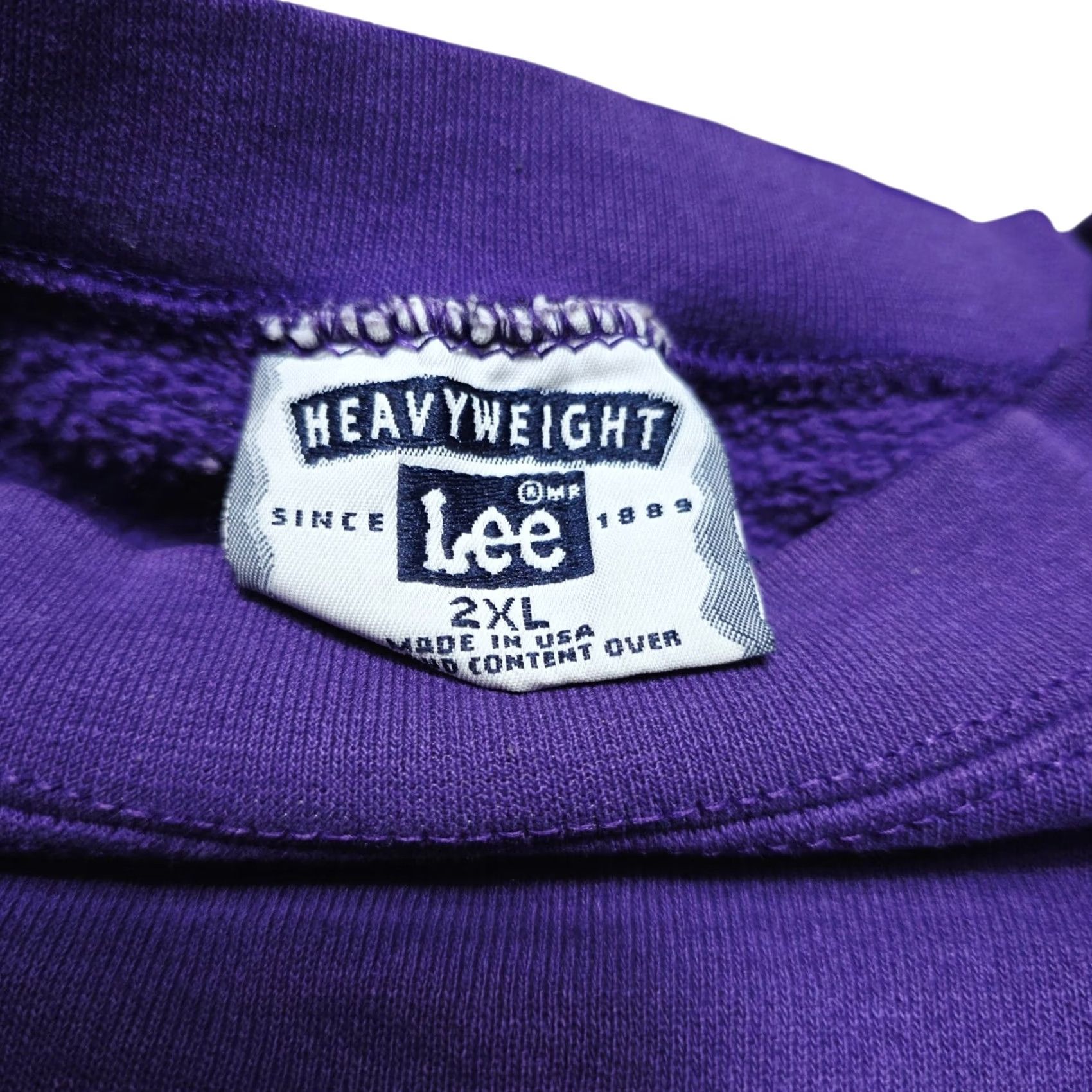 Lee VINTAGE Lee Women's Sweatshirt Heavyweight Cotton Blend USA Purple Size 2XL Regular Pullover Crew Neck Long Sleeve Size XXL / US 16-18 / IT 52-54 - 3 Thumbnail