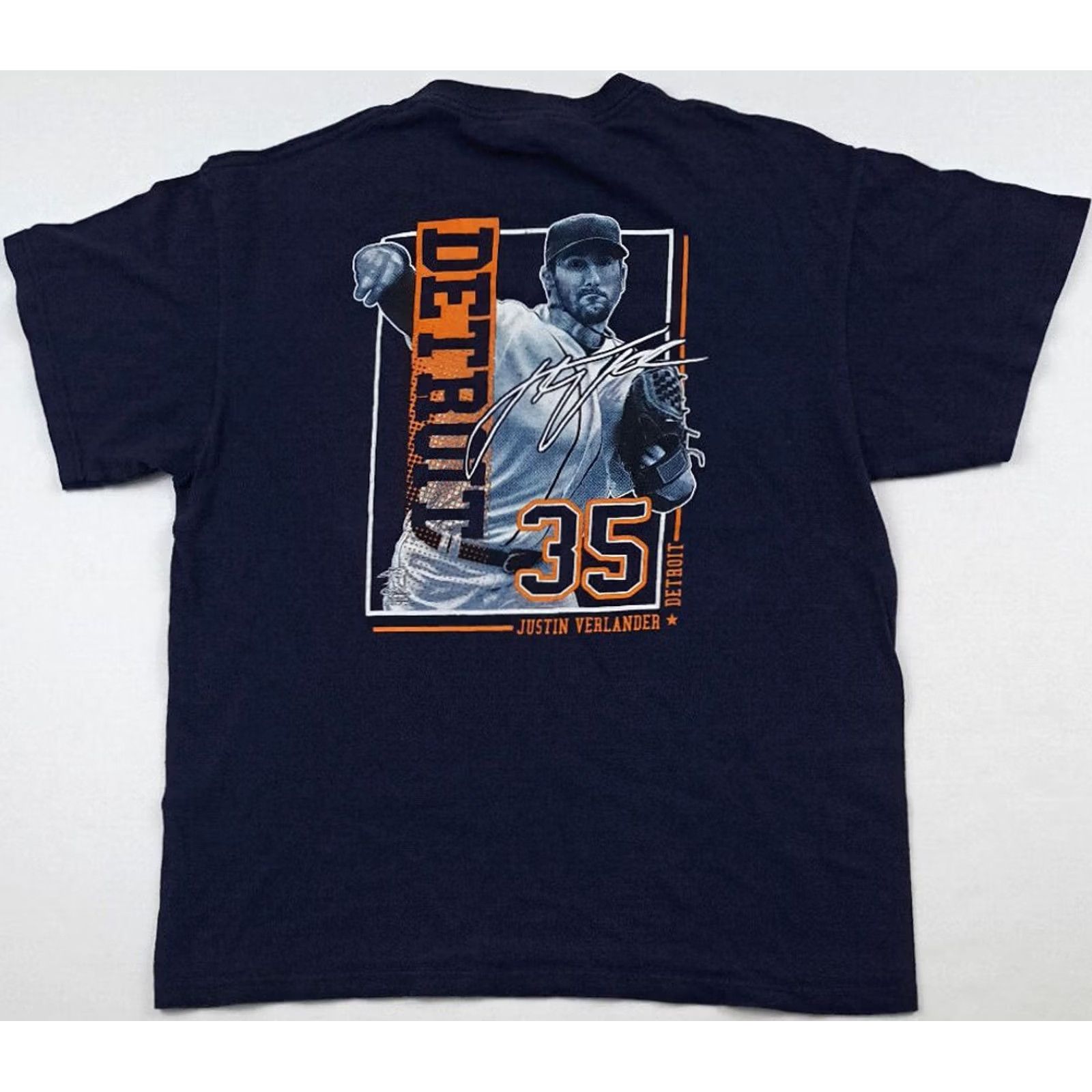 Vintage Vintage Detroit Tigers Baseball Justin Verlander Photo Shirt Large Blue Cotton Graphic Size US L / EU 52-54 / 3 - 5 Thumbnail