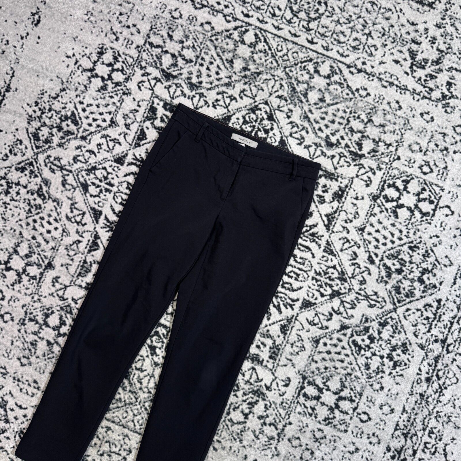 Marella × Vintage Vintage Marella Black Cotton Chino Suit Pants Size 40IT Y2K Size 30" / US 8 / IT 44 - 2 Thumbnail
