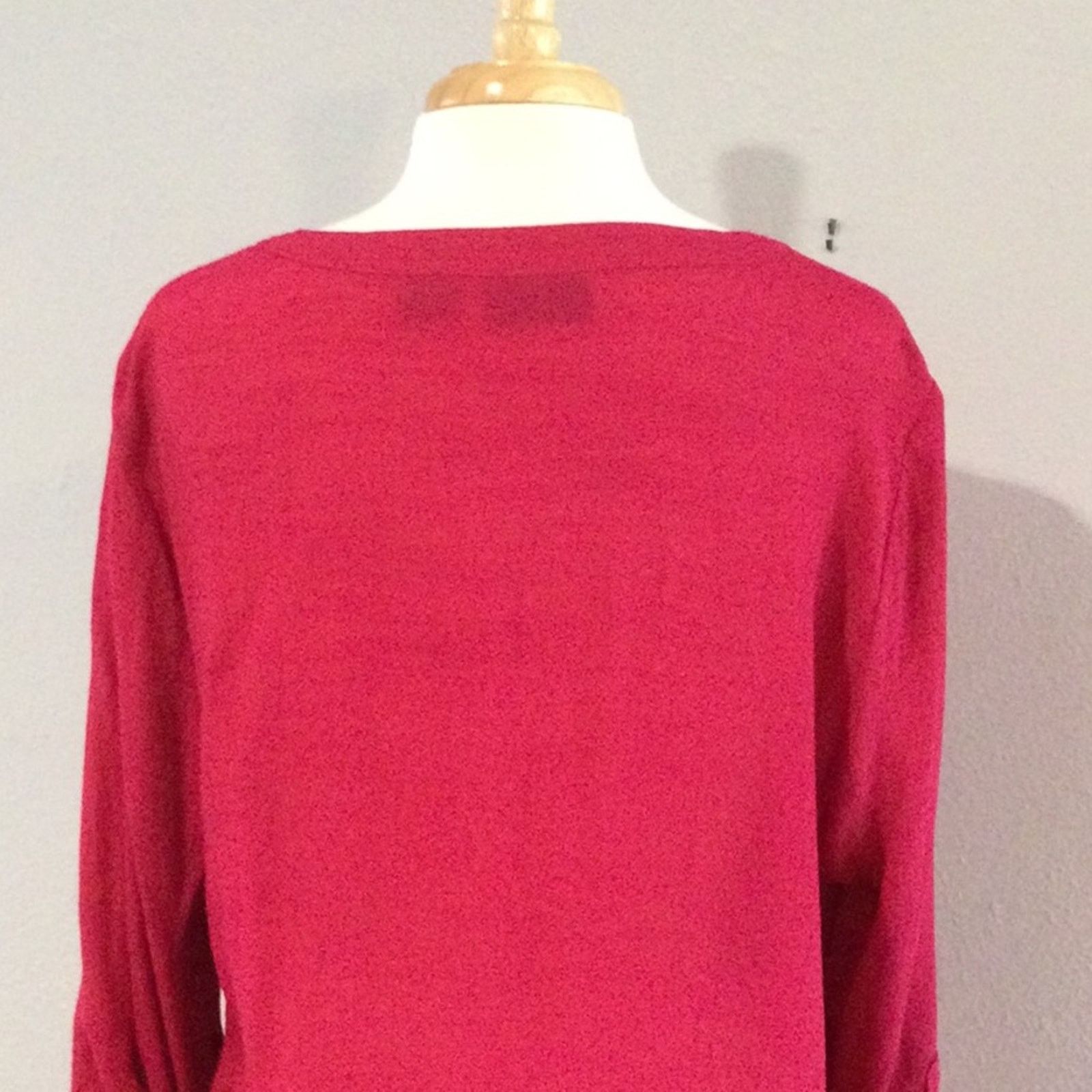 Other Maggie Barnes Embroidered Red V-neck 3/4 Split Sleeve Top 0X Size XL / US 12-14 / IT 48-50 - 8 Thumbnail