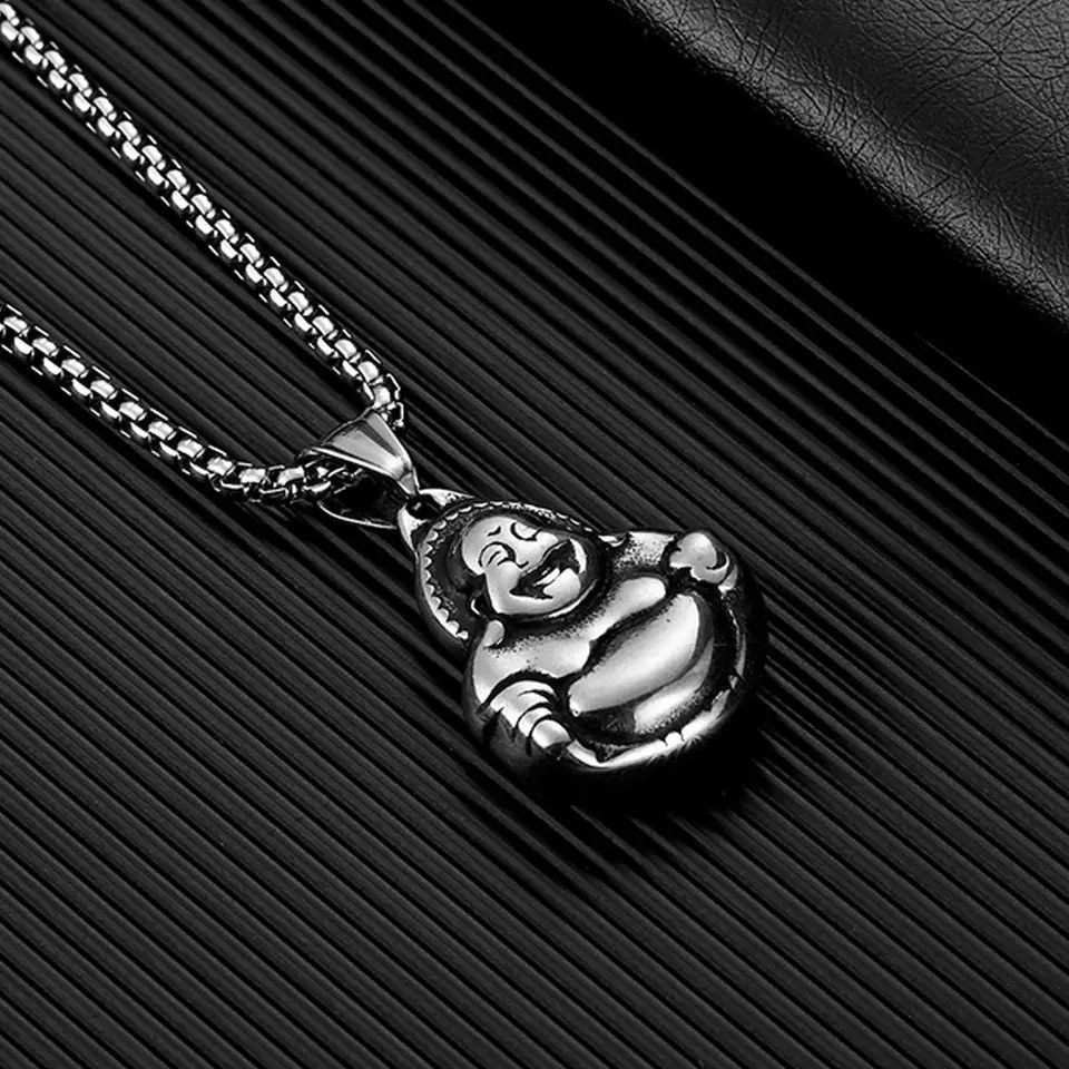 Jewelry Buddha pendant sitting on a 50/60/70cm cuban chain Size ONE SIZE - 3 Thumbnail
