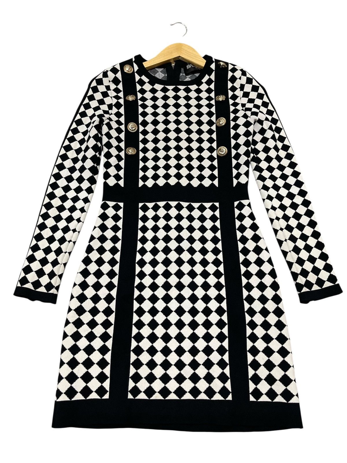 Balmain BALMAIN Mini Dress Whit a Geometric Pattenr Size S / US 4 / IT 40 - 8 Thumbnail