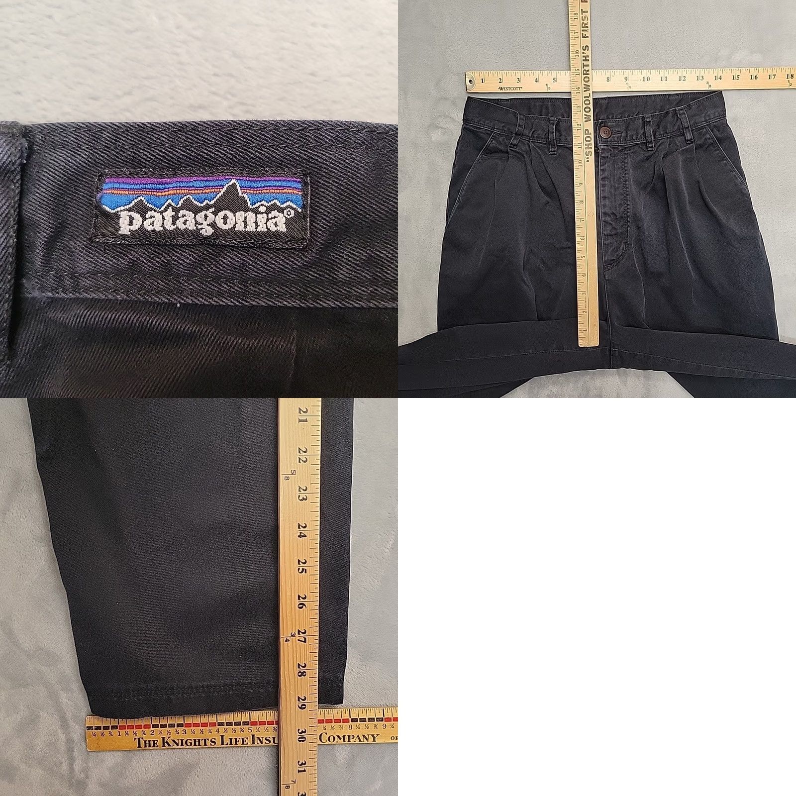 Patagonia Patagonia Pants Women 10 Black 100% Cotton Pleated Chino Trousers Outdoor Casual Size 32" / US 10 / IT 46 - 8 Thumbnail
