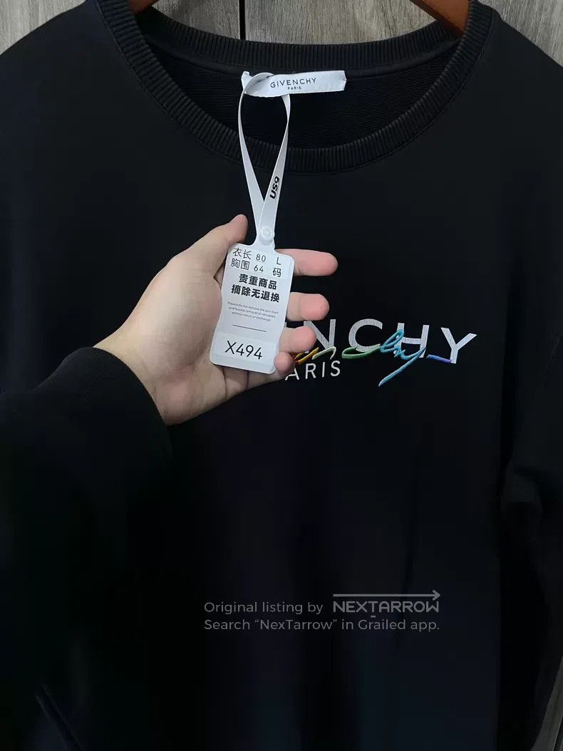 Givenchy Givenchy Logo Pattern Round Neck Long Sleeve Sweatshirt Size US L / EU 52-54 / 3 - 8 Thumbnail