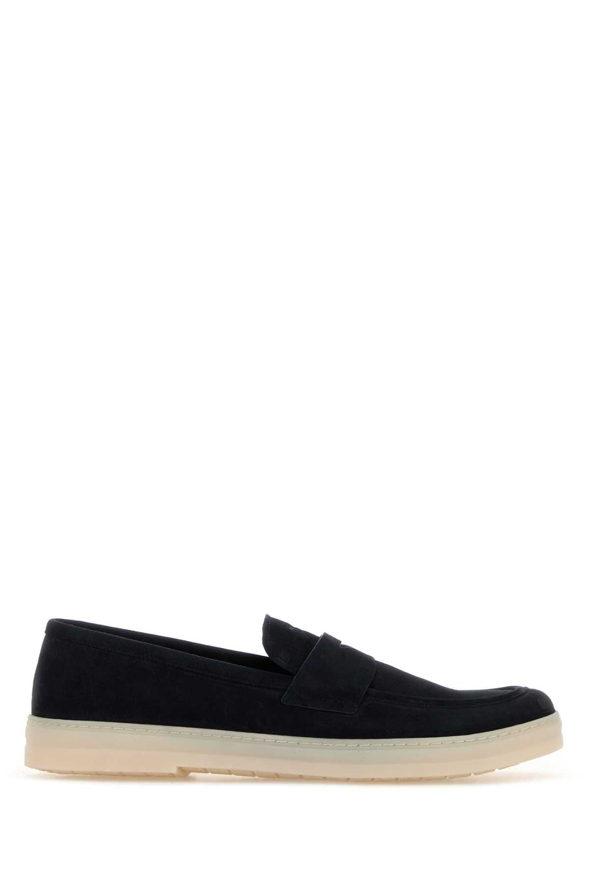 Dark Blue Suede Loafers