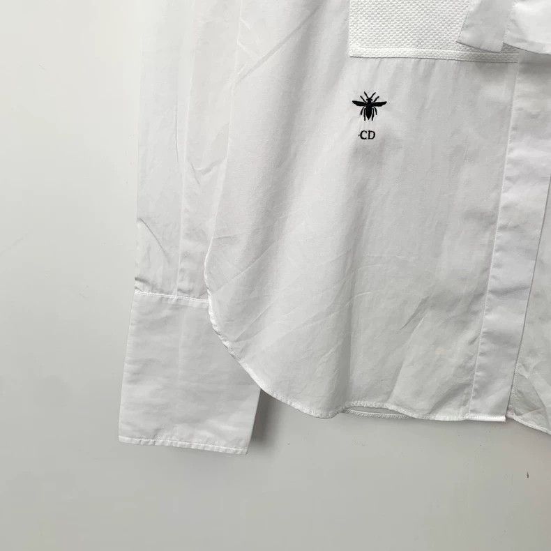 Dior Dior White tie bow bee embroidered cotton long-sleeved shi Size XXS / US 00 / IT 34 - 4 Thumbnail