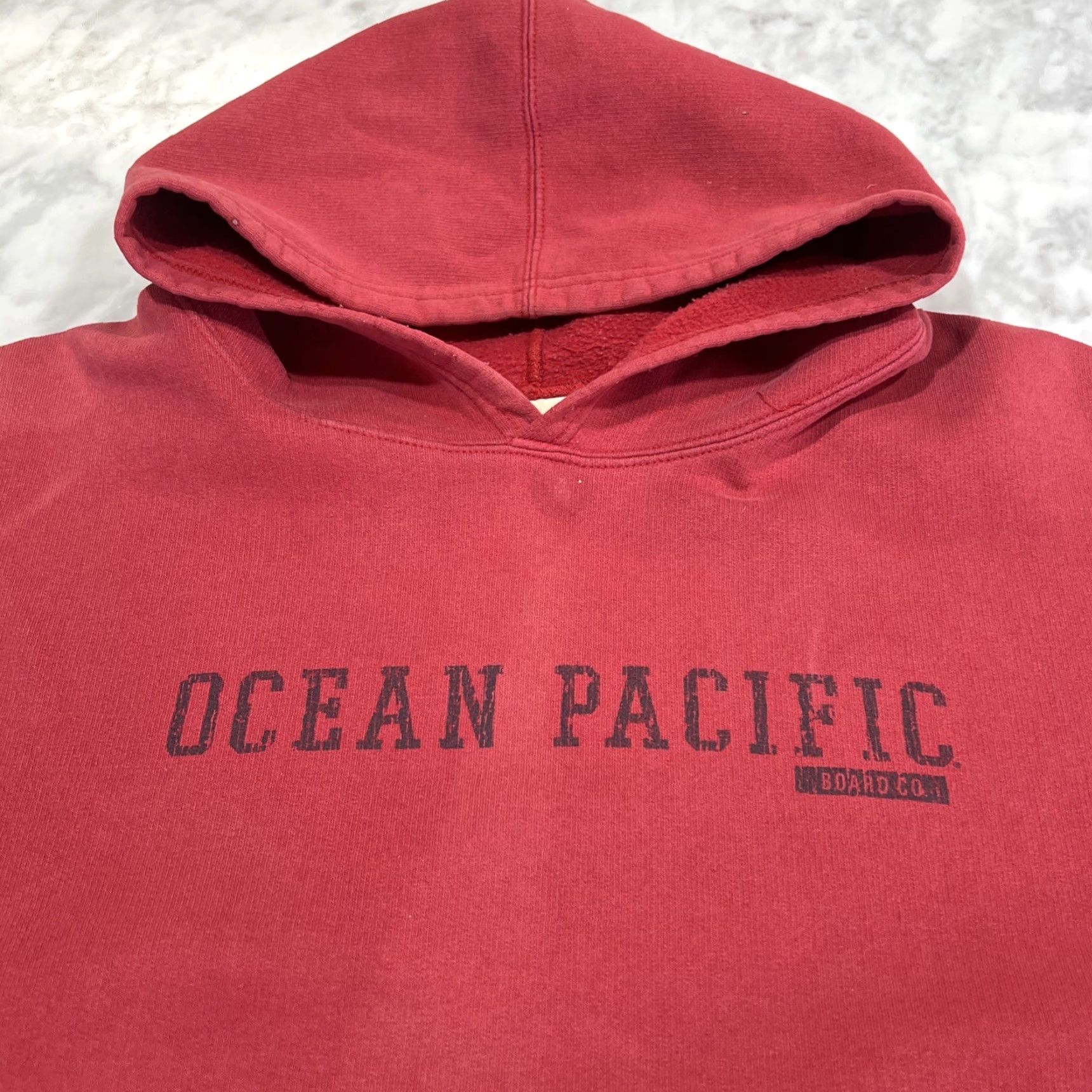 Vintage VINTAGE Ocean Pacific OP Sweat Shirt XL Hood Pocket Red Beach Surf Mens Size US XL / EU 56 / 4 - 3 Thumbnail