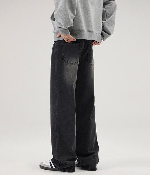 Vintage Retro distressed washed straight-leg baggy jeans for men Size US 32 / EU 48 - 5 Thumbnail