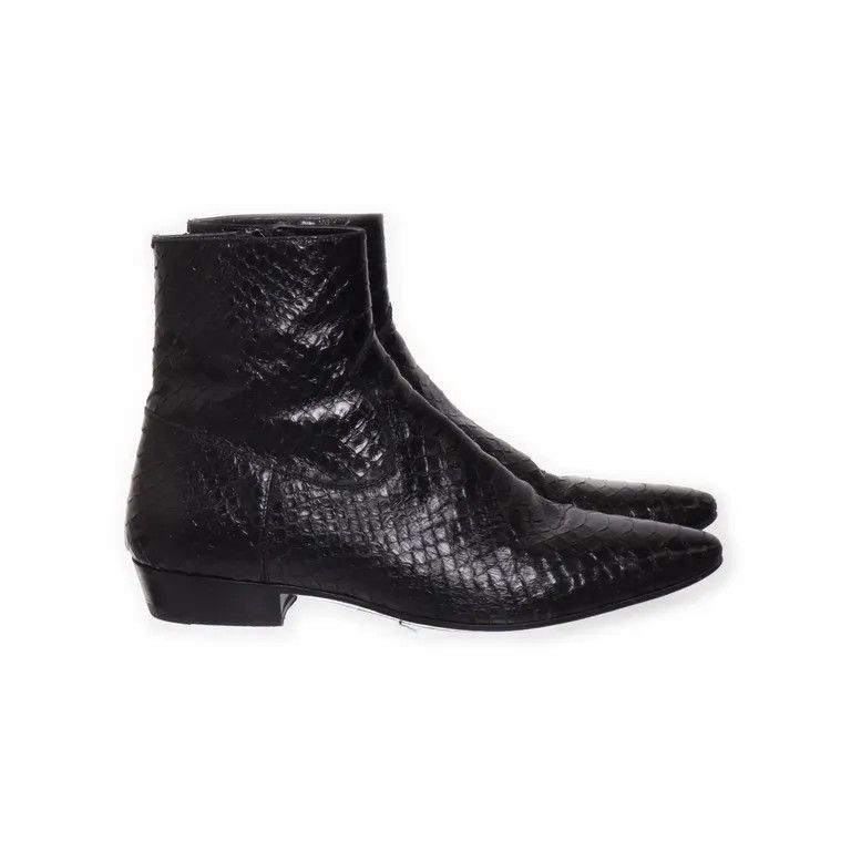 Saint Laurent Paris Devon Python Skin Boots by Hedi Slimane Size US 8 / EU 41 - 1 Thumbnail