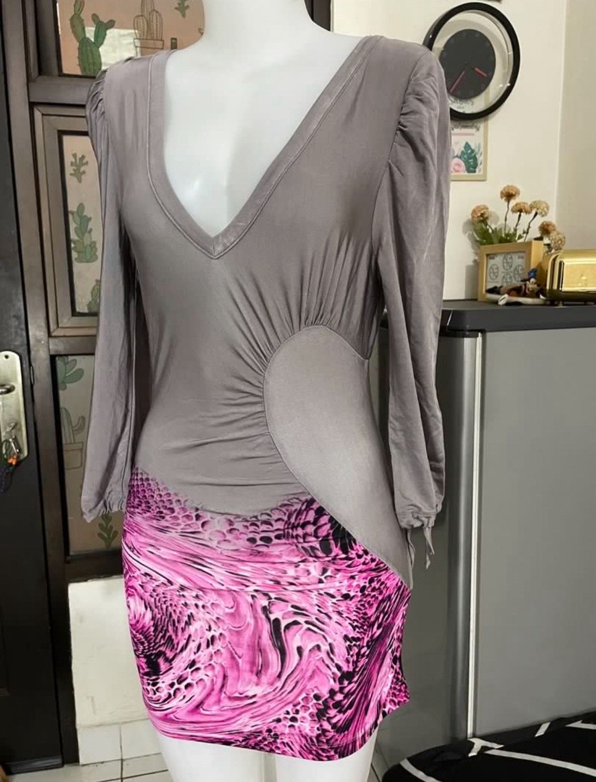 Roberto Cavalli Y2K Phyton Snake Print Mini Dress Size XS / US 0-2 / IT 36-38 - 5 Thumbnail
