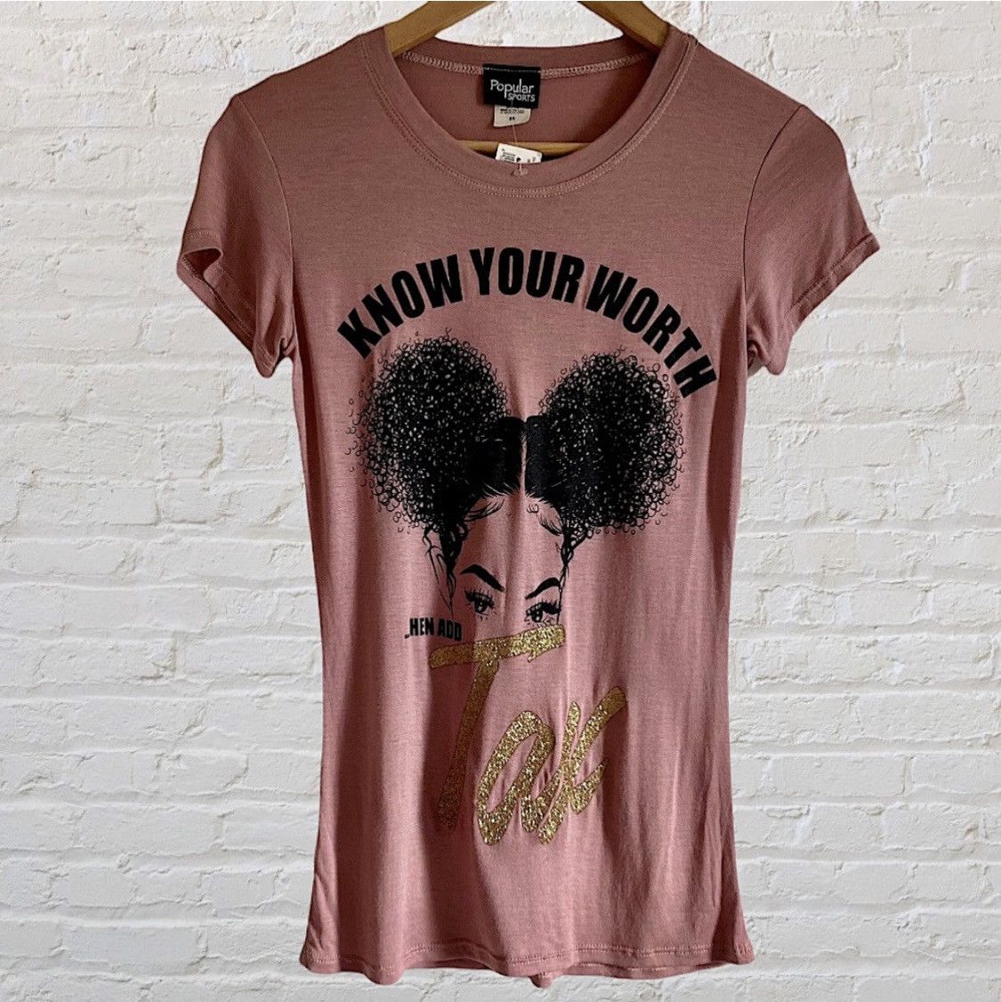 Other HEATHER MAUVE SPARKLY GOLD EMBELLISHED TSHIRT TEE TOP Size M / US 6-8 / IT 42-44 - 2 Thumbnail