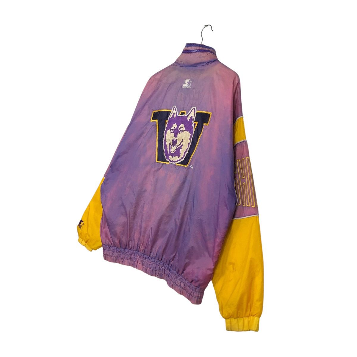 Starter 🔥VINTAGE BOMBER JACKET STARTER WASHINGTON HUSKIES SUN FADED Size US L / EU 52-54 / 3 - 12 Thumbnail