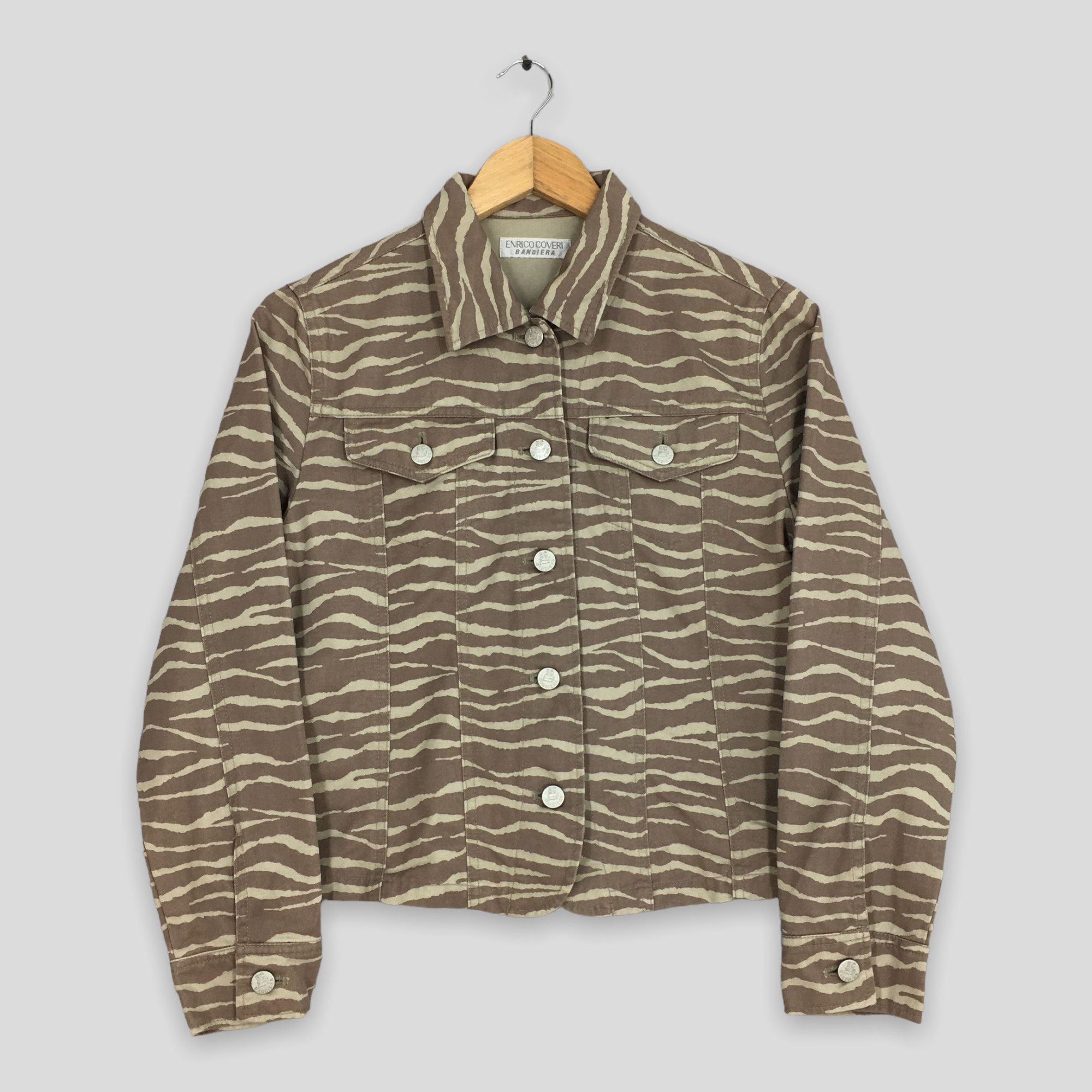 Emporio Armani × Enrico Coveri Enrico Coveri Bandiera Tiger Stripes Trucker Jacket Medium Size M / US 6-8 / IT 42-44 - 1 Thumbnail