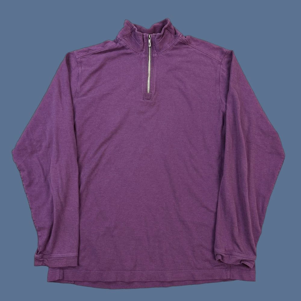 Tommy Bahama Tommy Bahama Pullover Mens M Pima Modal Lightweight 1/4 Zip Golf Sweater Long Sleeve Mock Neck Purple Embroidered Logo Zipper Casual Travel Size US M / EU 48-50 / 2 - 1 Thumbnail