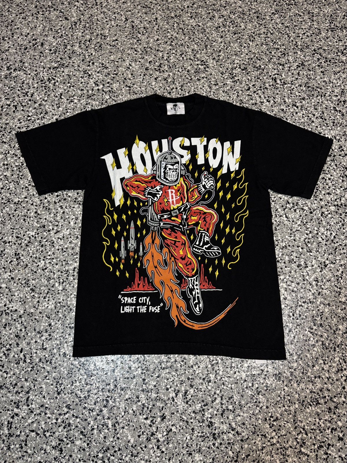 NBA × Warren Lotas Warren Lotas X NBA “Space City, Light The Fuse” T-Shirt Sz S Size US M / EU 48-50 / 2 - 1 Thumbnail