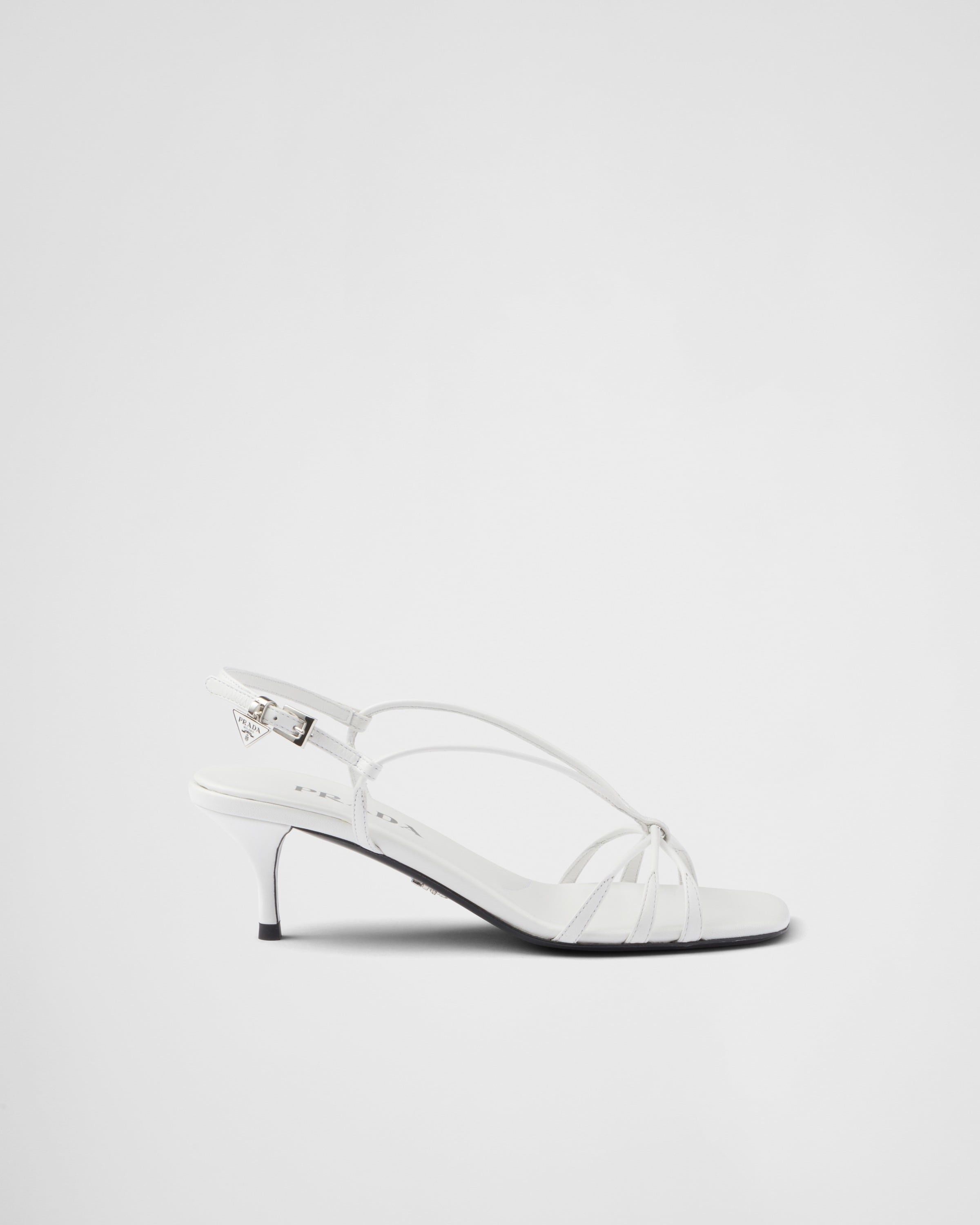 Prada os11x0326 Heeled Leather Sandals in White Size US 8 / IT 38 - 1 Thumbnail