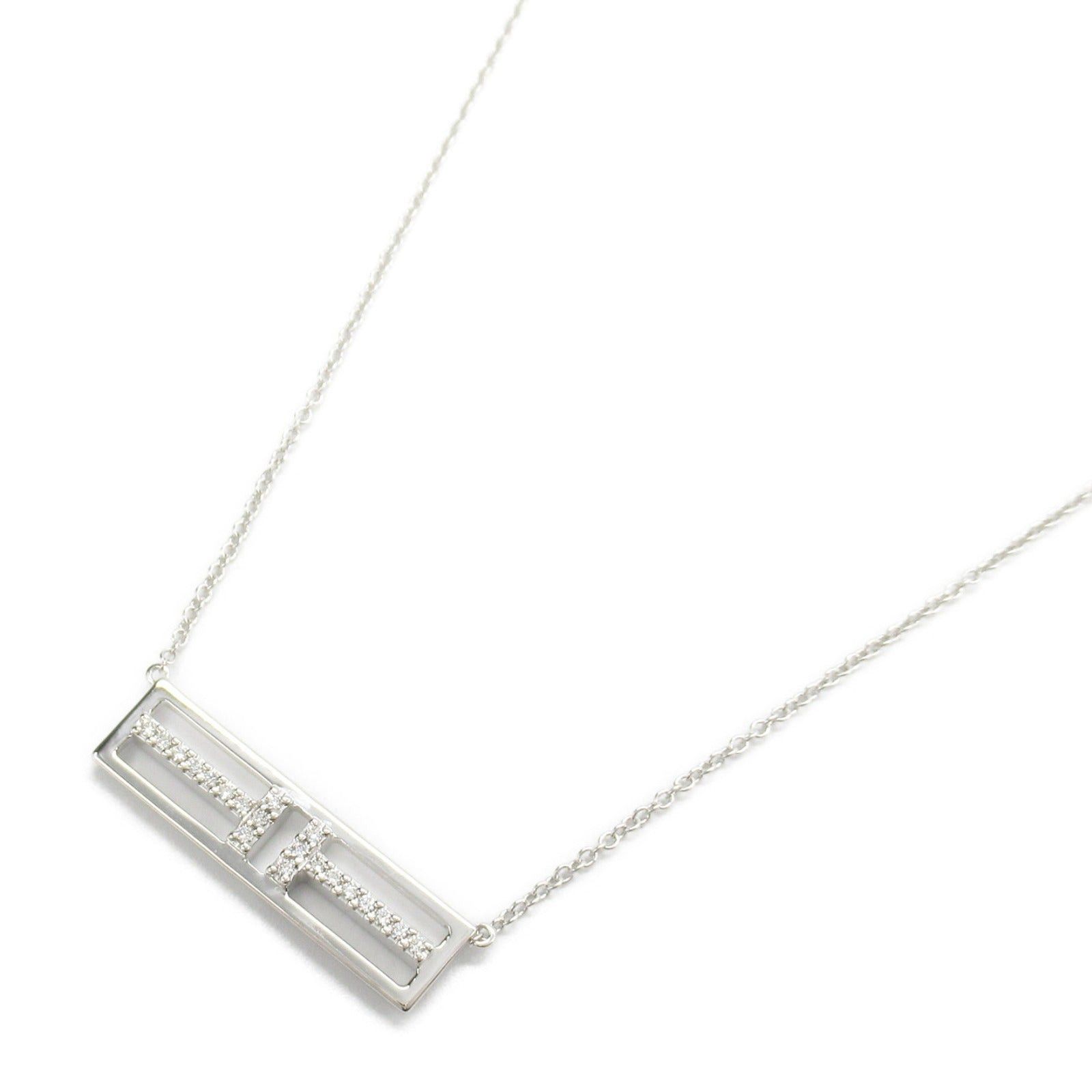 Tiffany & Co. Tiffany Co T Two Horizontal Diamond Necklace K18Wg (White Gold) Clear Size ONE SIZE - 1 Thumbnail