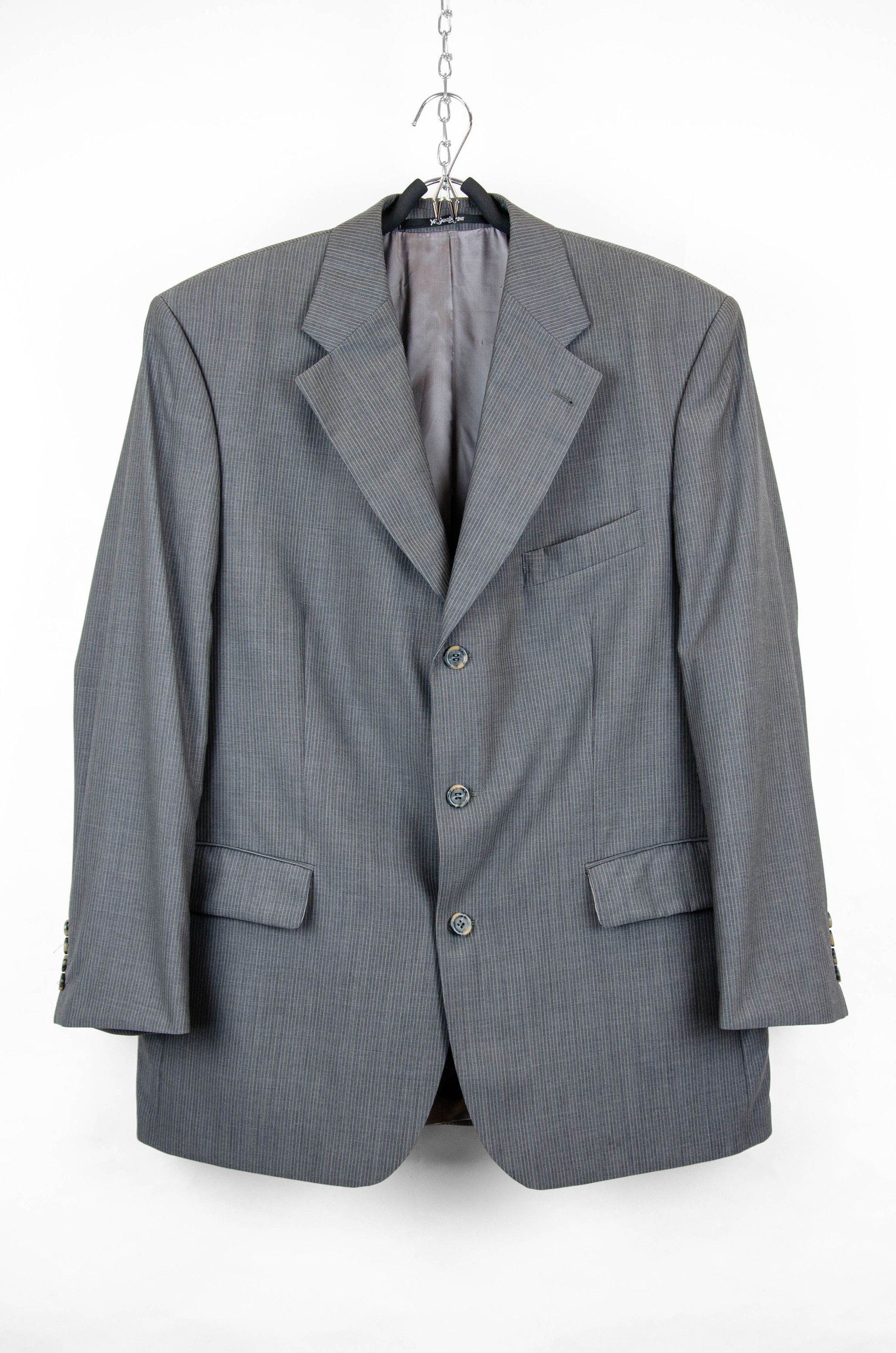 Yves Saint Laurent YSL Pour Homme Pinstripe Wool Suit - Size 26 Size 46R - 14 Thumbnail
