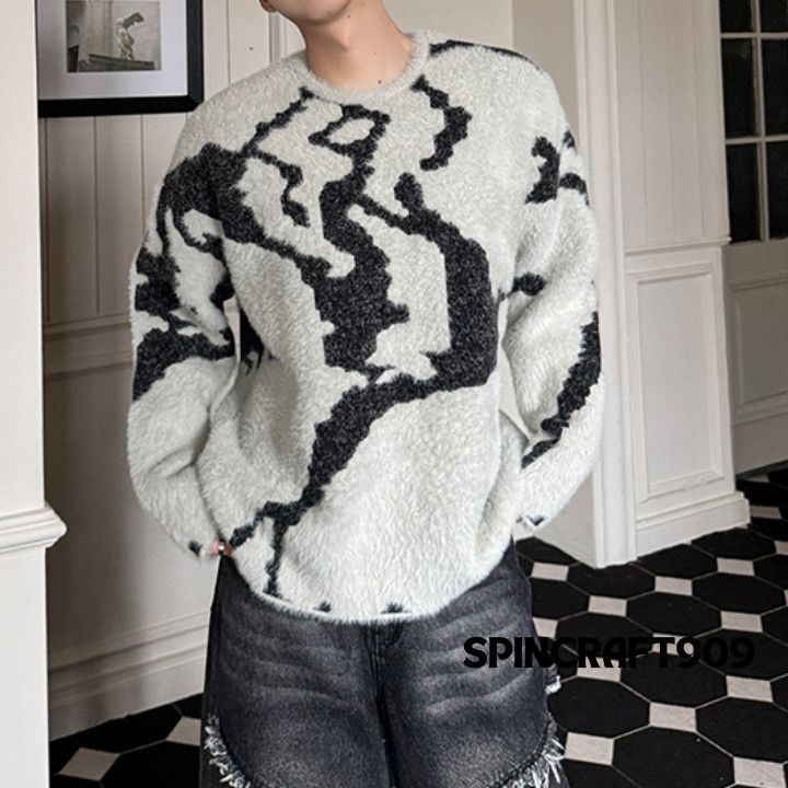 Other Graphic y2k Style Striped Knit Sweater Size US M / EU 48-50 / 2 - 1 Thumbnail