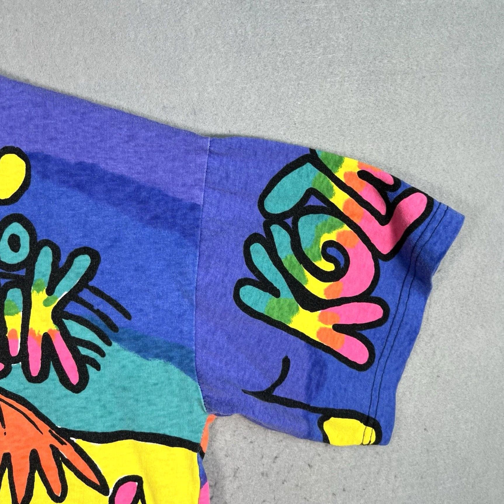 VINTAGE Kozmik Island Music T Shirt Adult Large Mens Multicolor 90s Graphic Tee Sportswear/Beach Mens