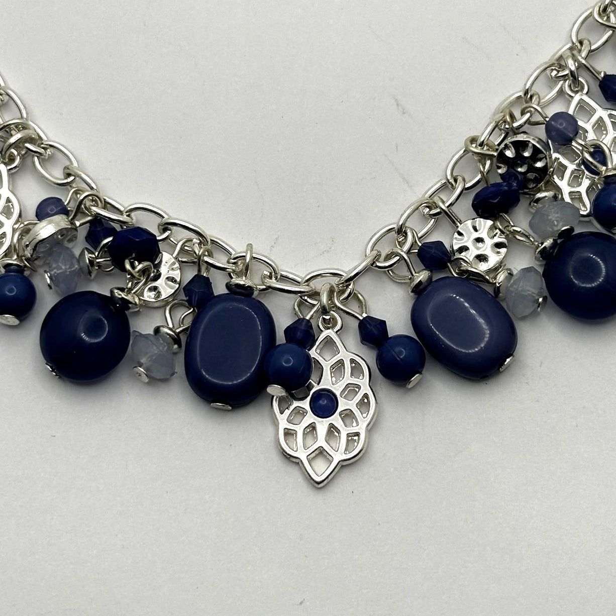 Chaps Silver & Blue Chaps Necklace Size ONE SIZE - 2 Thumbnail