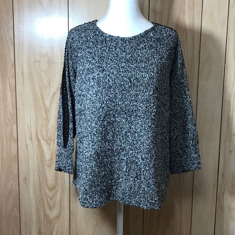 Other Espresso Round Neck 3/4 Cut-Out Sleeves Sweater L Size L / US 10 / IT 46 - 1 Thumbnail