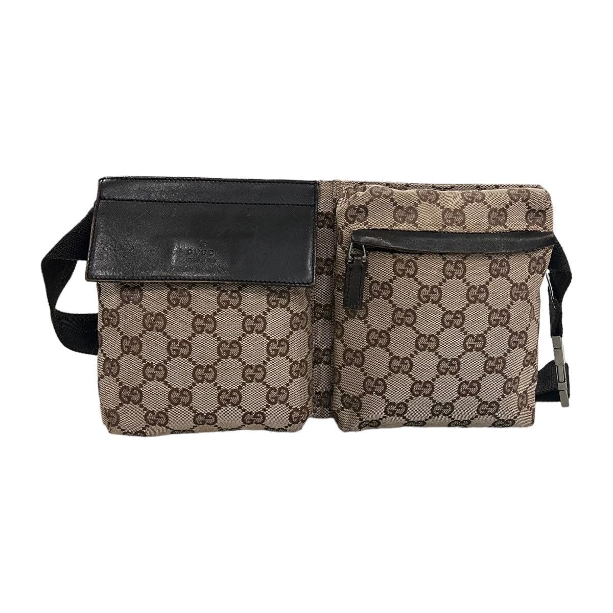 image of Gucci Monogram Crossbody Belt Waist Bag in Tan, Men's