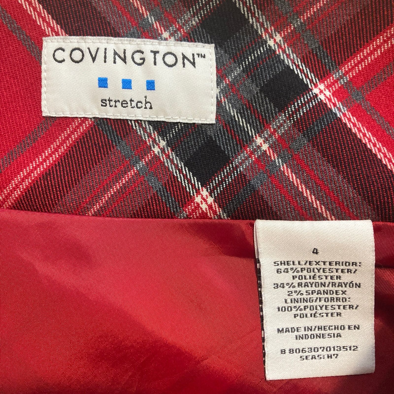 Covington Covington Tartan Plaid Stretch ALine Holiday Christmas Skirt Size 27" / US 4 / IT 40 - 6 Thumbnail