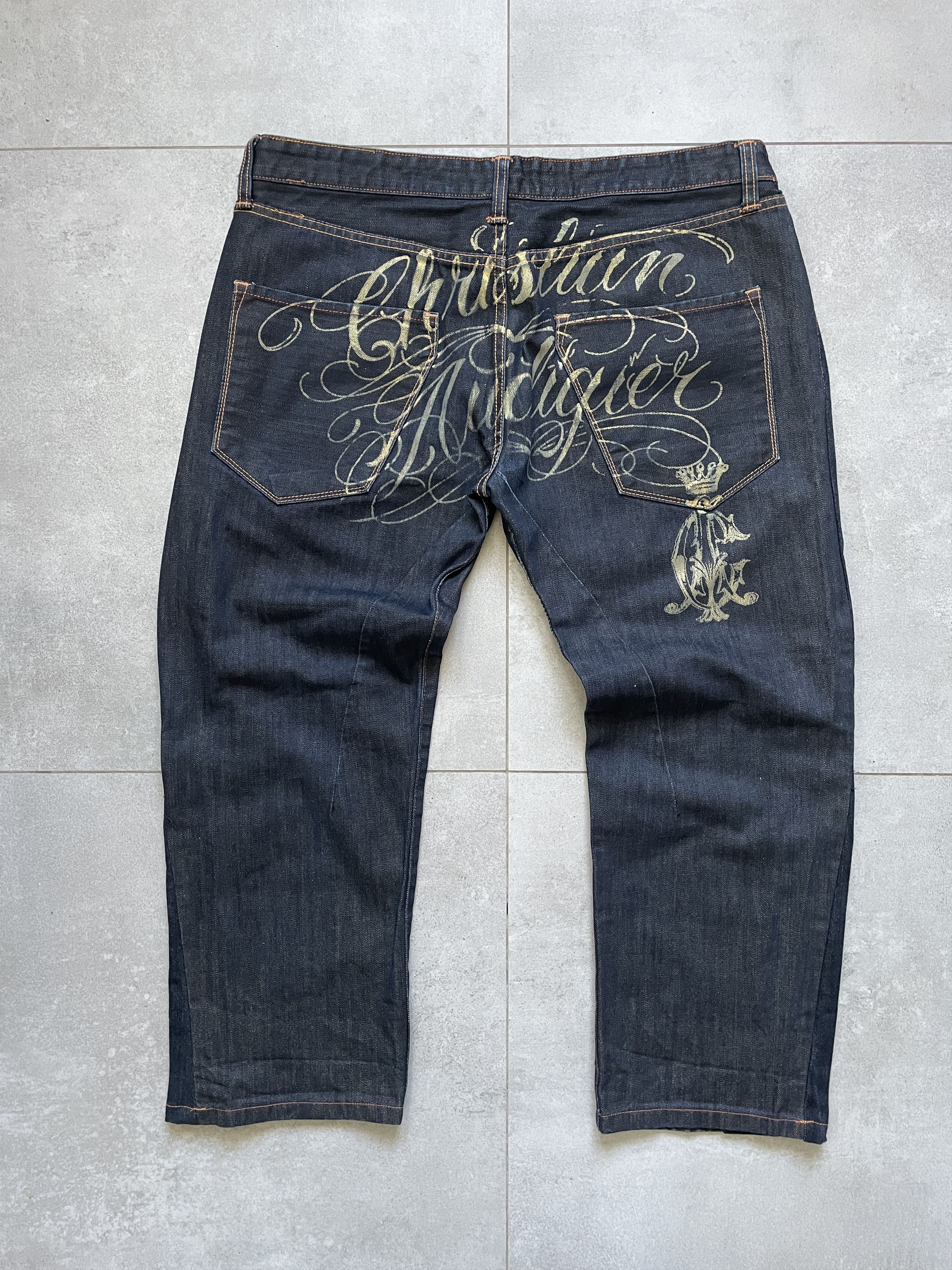 image of Christian Audigier Baggy Denim Jeans, Men's (Size 36)