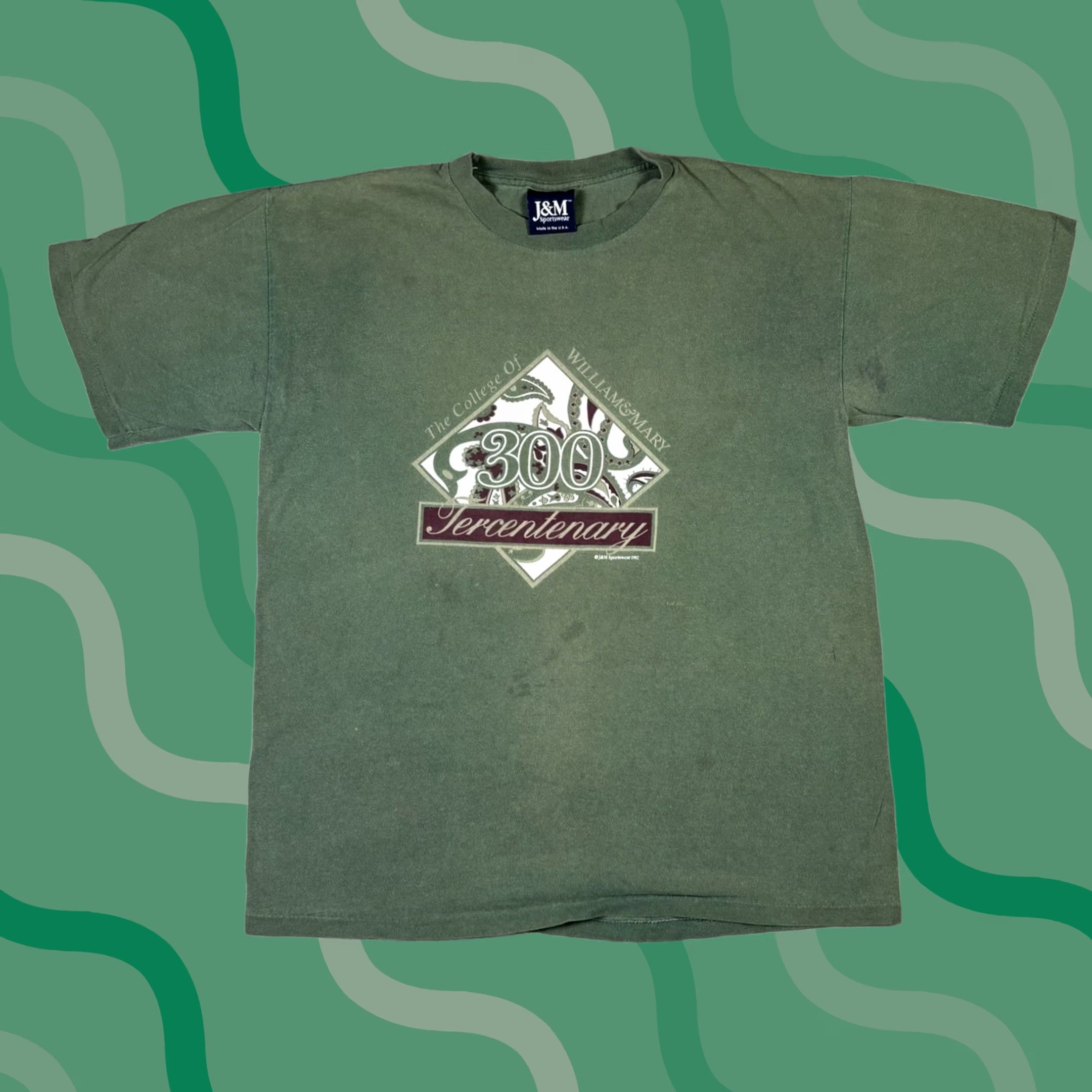 Fruit Of The Loom VINTAGE William & Mary College 90s Green T Shirt XL Size US L / EU 52-54 / 3 - 1 Thumbnail