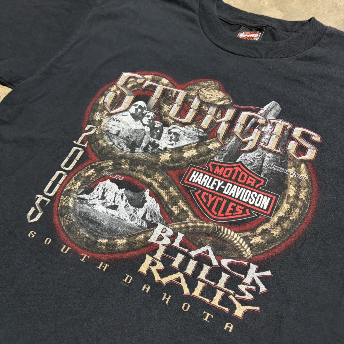 Harley Davidson Vintage Harley Davidson T shirt Black Hills Sturgis Snake Size US L / EU 52-54 / 3 - 4 Thumbnail