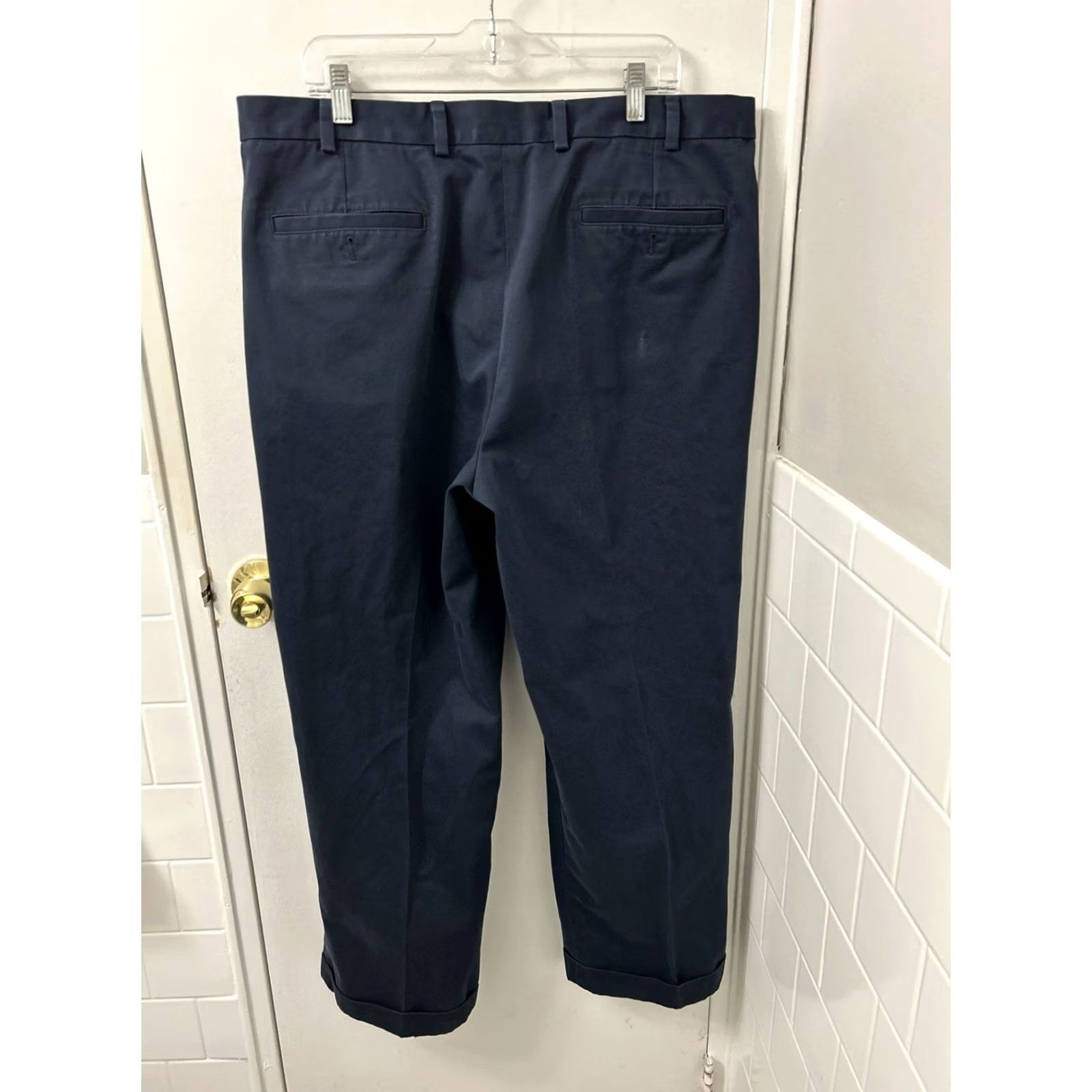 Brooks Brothers Brooks Brothers 346 Advantage Chino Elliot Pants Mens 40x30 Navy Pleated Cuffed Size US 40 / EU 56 - 7 Thumbnail