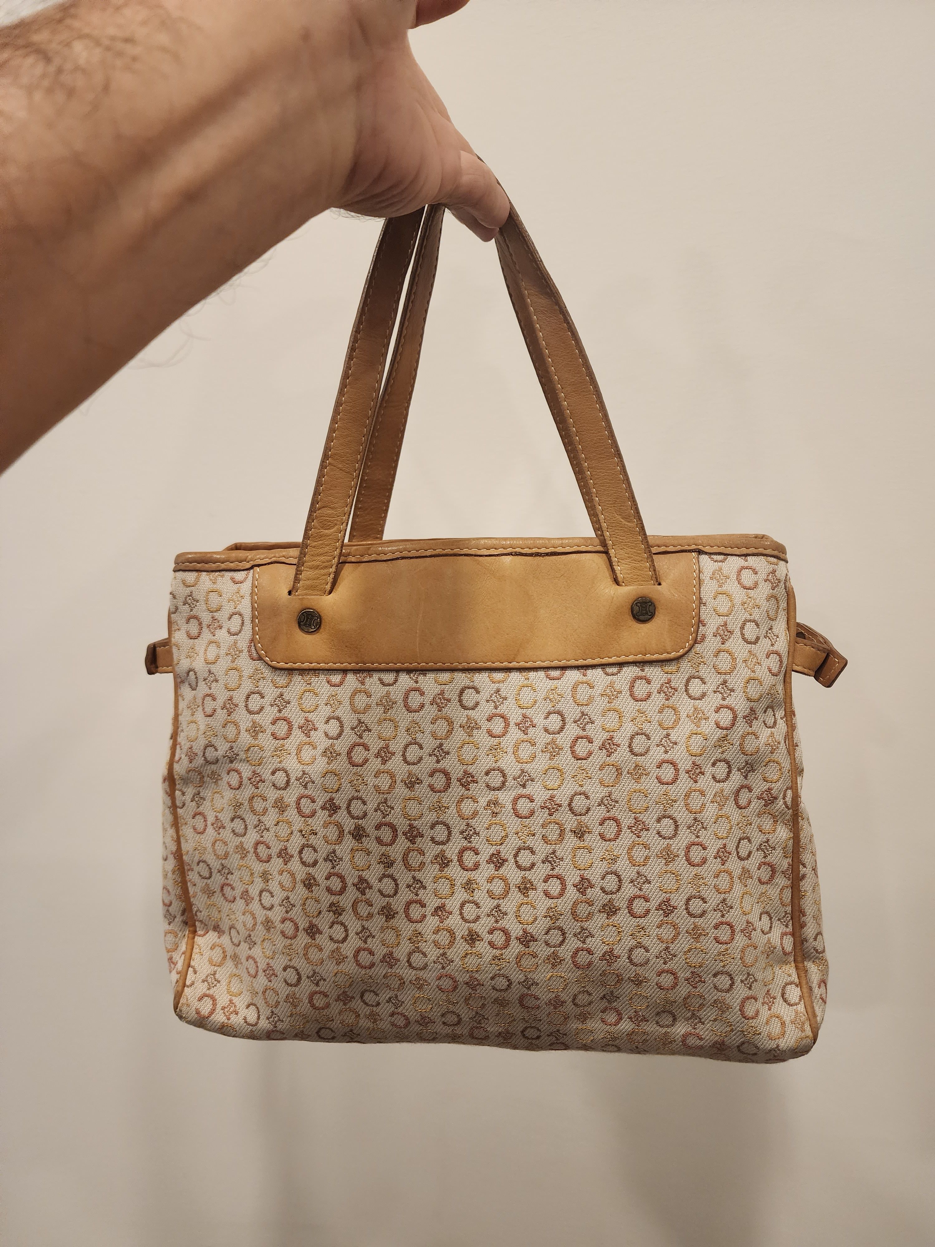 Celine Monogram C Vintage Zip Shoulder Bag