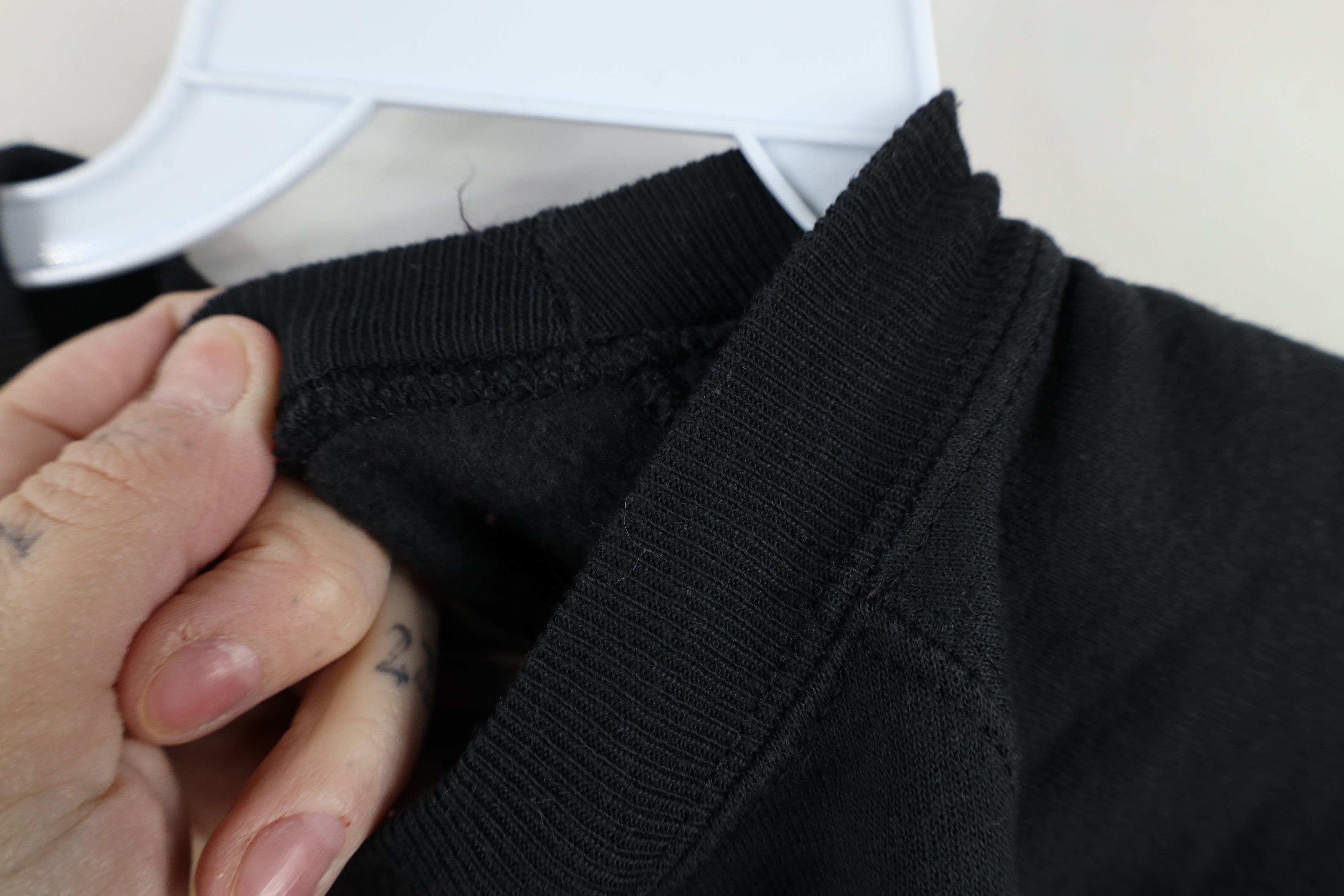 Vintage Vintage 90s Streetwear Faded Blank Crewneck Sweatshirt Black Size XL / US 12-14 / IT 48-50 - 6 Thumbnail